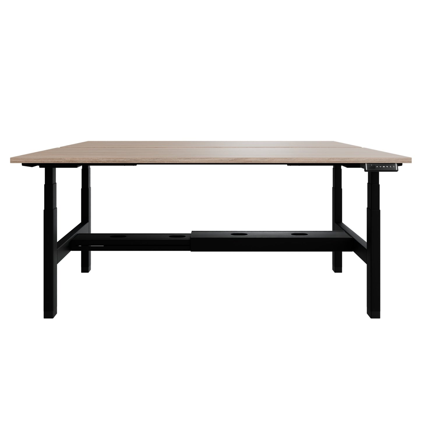 TELDRA Pro Team-Schreibtisch | 1600-1800 mm, elektrisch höhenverstellbar, Bernsteineiche