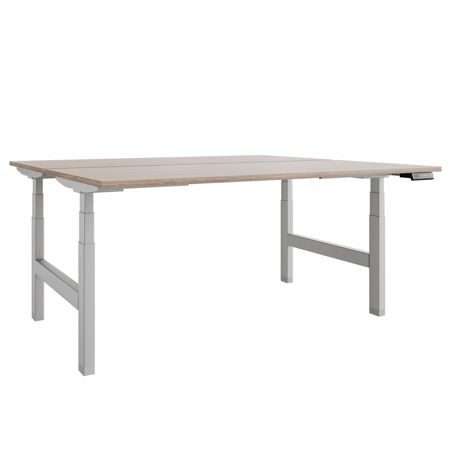 TELDRA Pro Team-Schreibtisch | 1600-1800 mm, elektrisch höhenverstellbar, Bernsteineiche