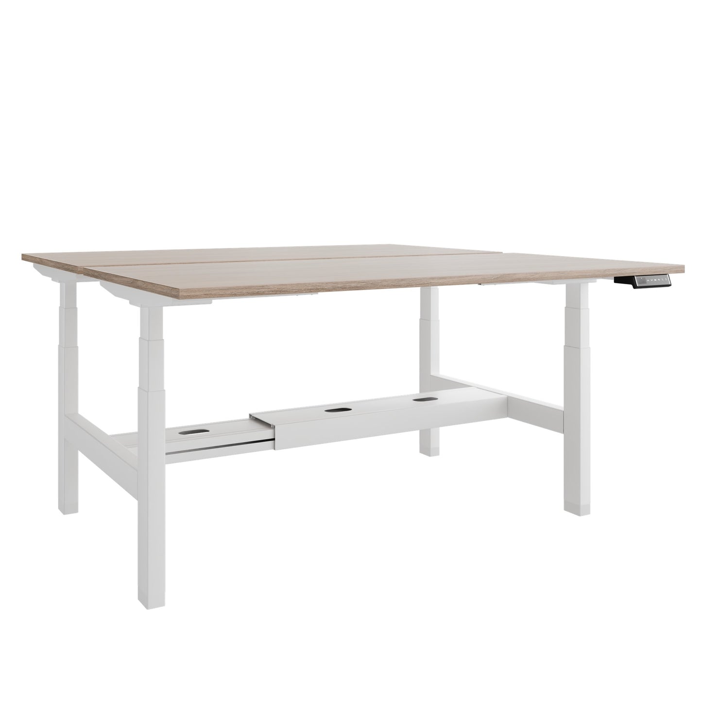 TELDRA Pro Team-Schreibtisch | 1600-1800 mm, elektrisch höhenverstellbar, Bernsteineiche