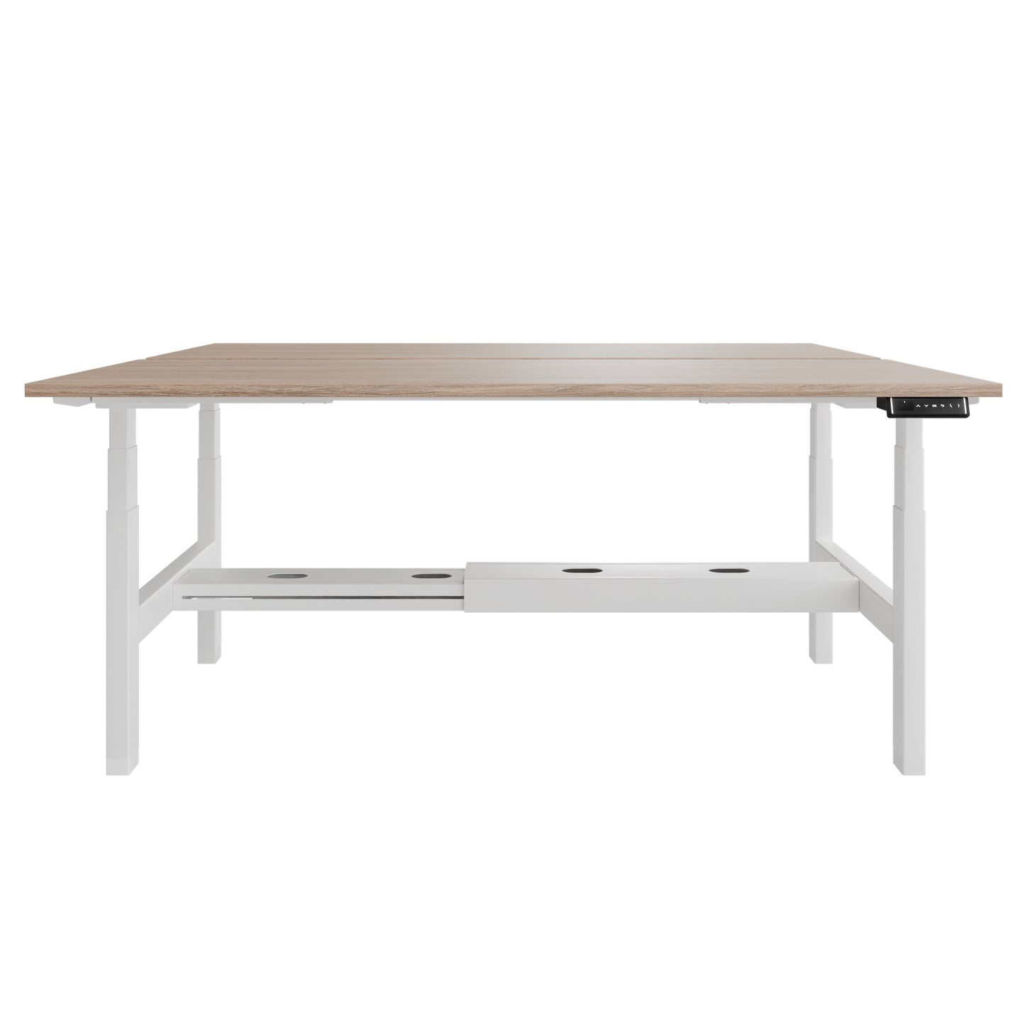 TELDRA Pro Team-Schreibtisch | 1600-1800 mm, elektrisch höhenverstellbar, Bernsteineiche