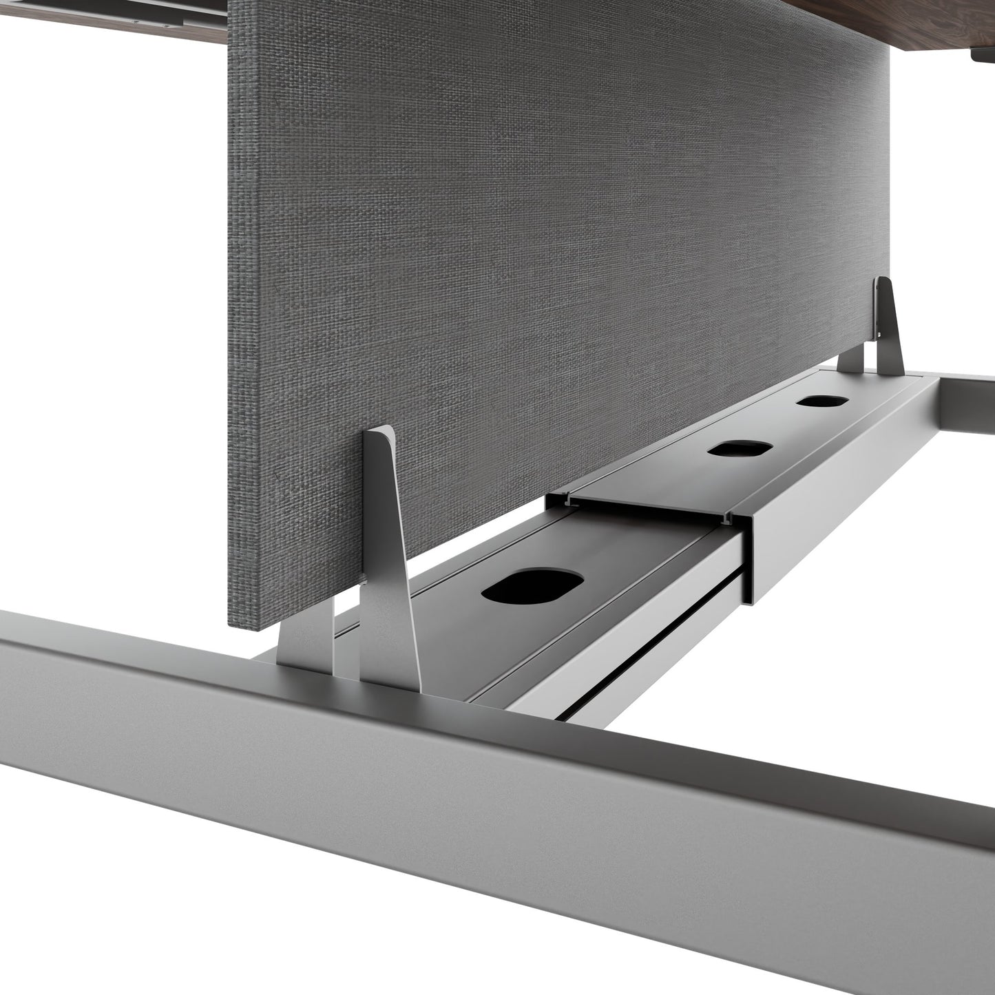 TELDRA Pro Team-Schreibtisch | 1600-1800 mm, elektrisch höhenverstellbar, Echtholz-Furnier Nussbaum