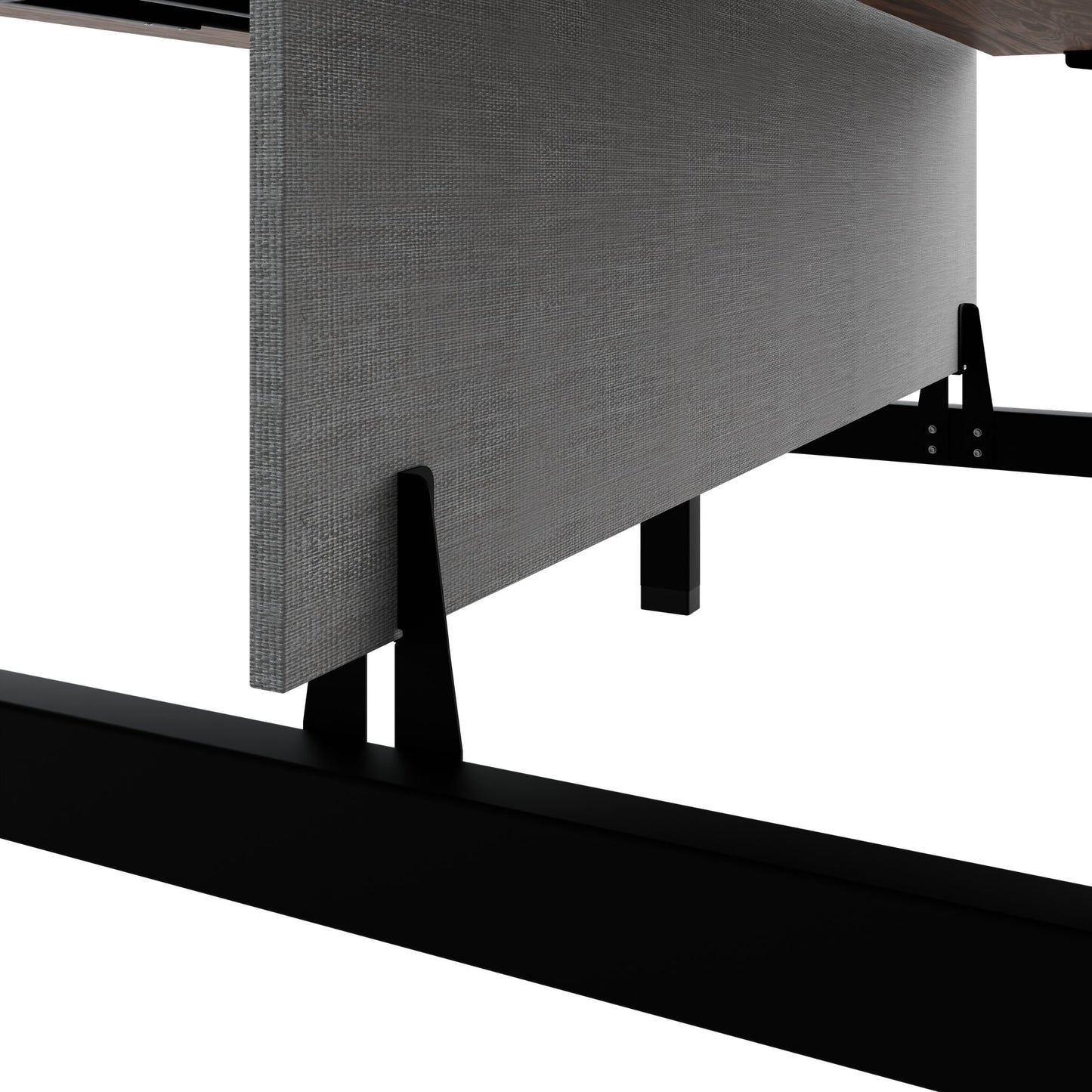 TELDRA Pro Team-Schreibtisch | 1600-1800 mm, elektrisch höhenverstellbar, Echtholz-Furnier Nussbaum