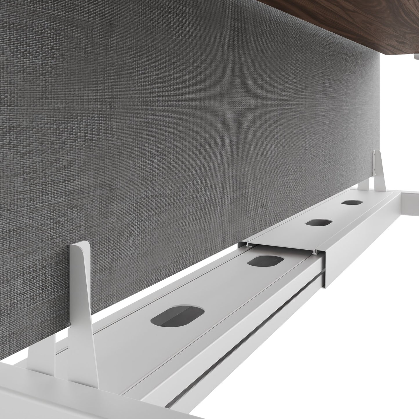 TELDRA Pro Team-Schreibtisch | 1600-1800 mm, elektrisch höhenverstellbar, Echtholz-Furnier Nussbaum