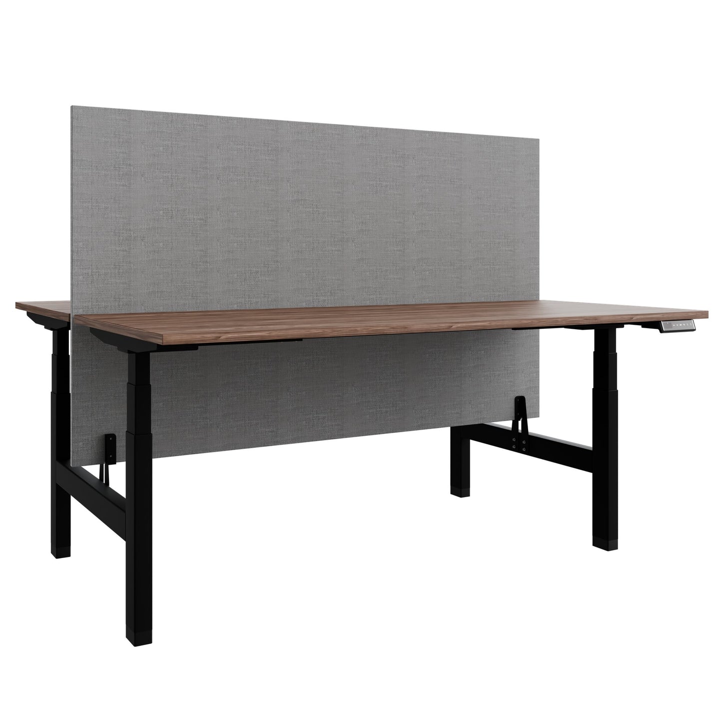 TELDRA Pro Team-Schreibtisch | 1600-1800 mm, elektrisch höhenverstellbar, Echtholz-Furnier Nussbaum