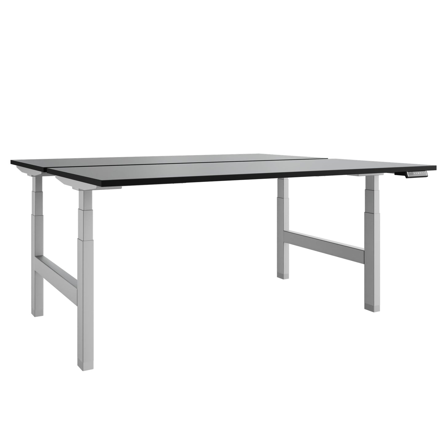 TELDRA Pro Team-Schreibtisch | 1600-1800 mm, elektrisch höhenverstellbar, Linoleum Charcoal