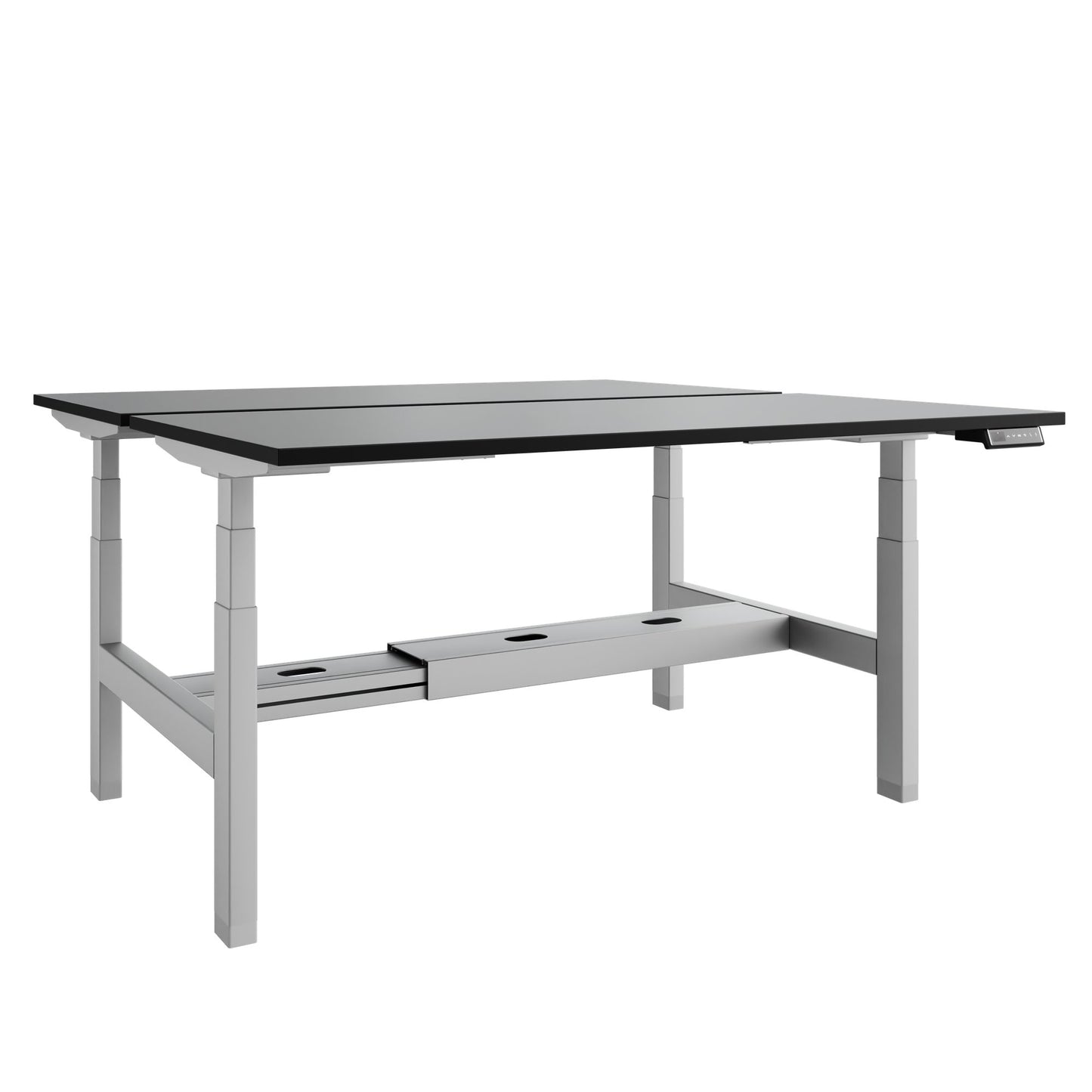 TELDRA Pro Team-Schreibtisch | 1600-1800 mm, elektrisch höhenverstellbar, Linoleum Charcoal