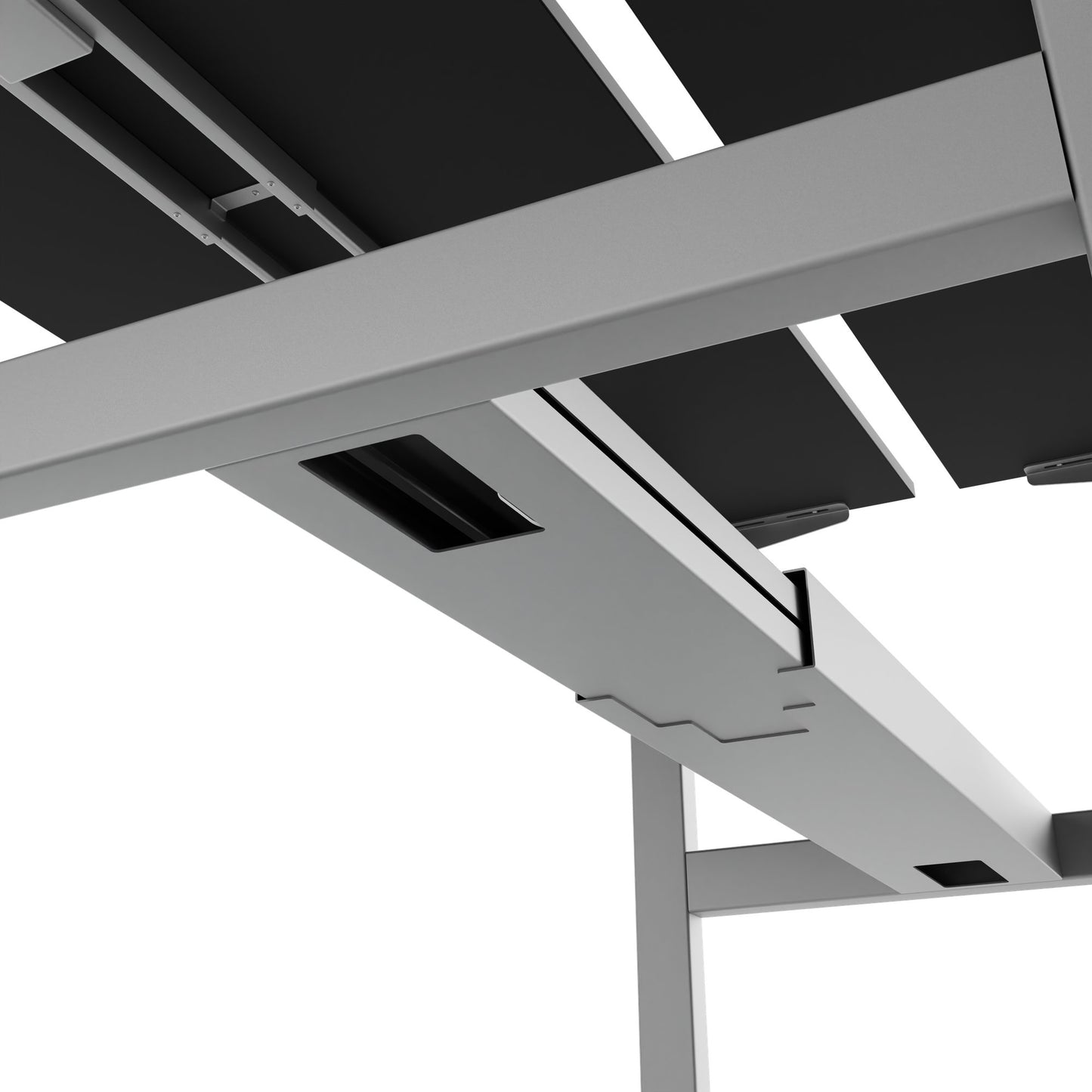 TELDRA Pro Team-Schreibtisch | 1600-1800 mm, elektrisch höhenverstellbar, Linoleum Charcoal