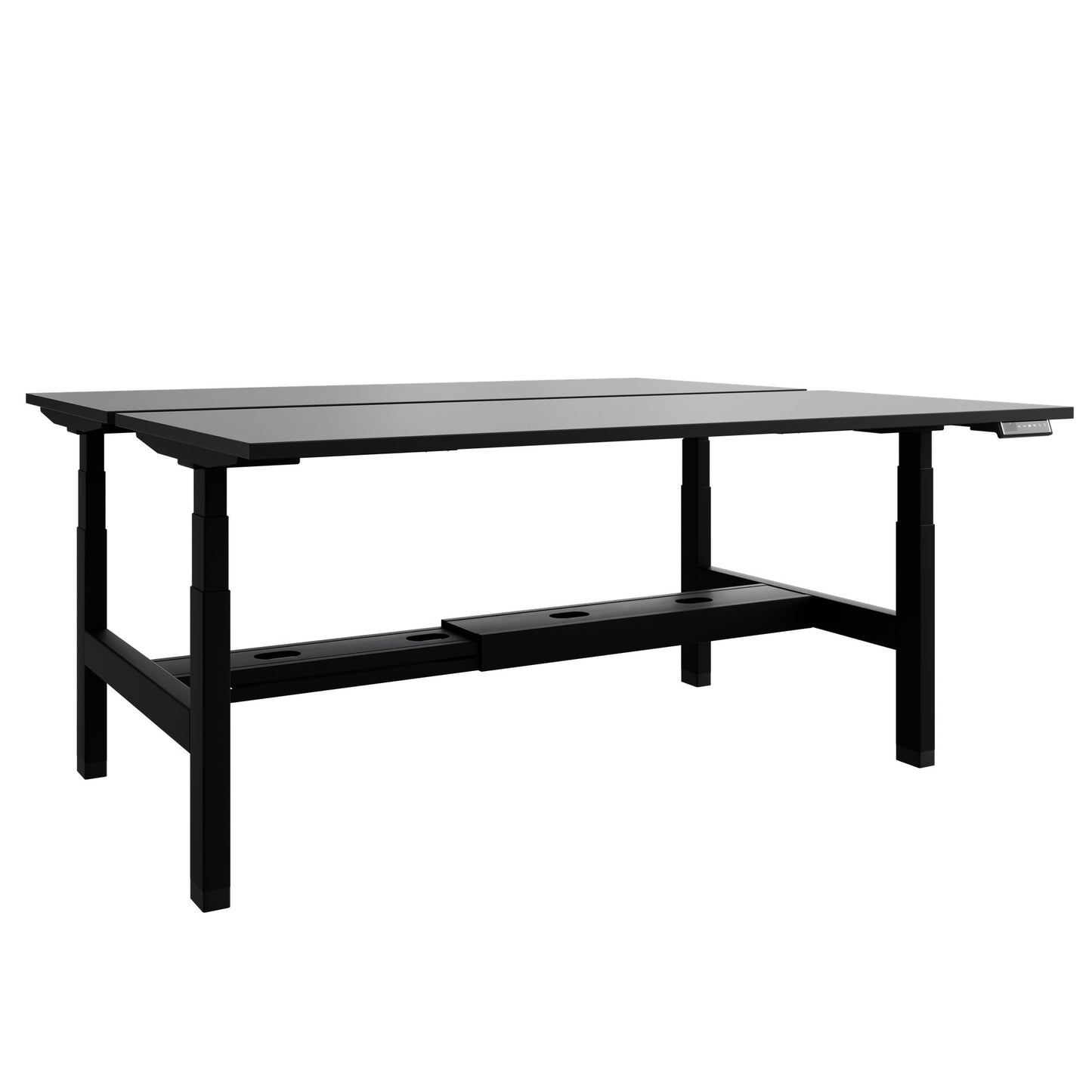 TELDRA Pro Team-Schreibtisch | 1600-1800 mm, elektrisch höhenverstellbar, Linoleum Charcoal