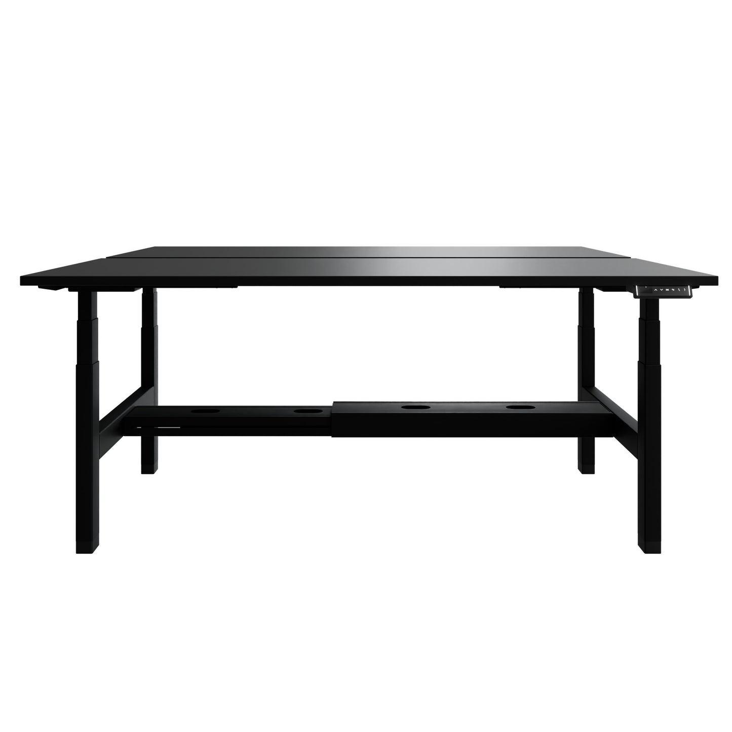 TELDRA Pro Team-Schreibtisch | 1600-1800 mm, elektrisch höhenverstellbar, Linoleum Charcoal