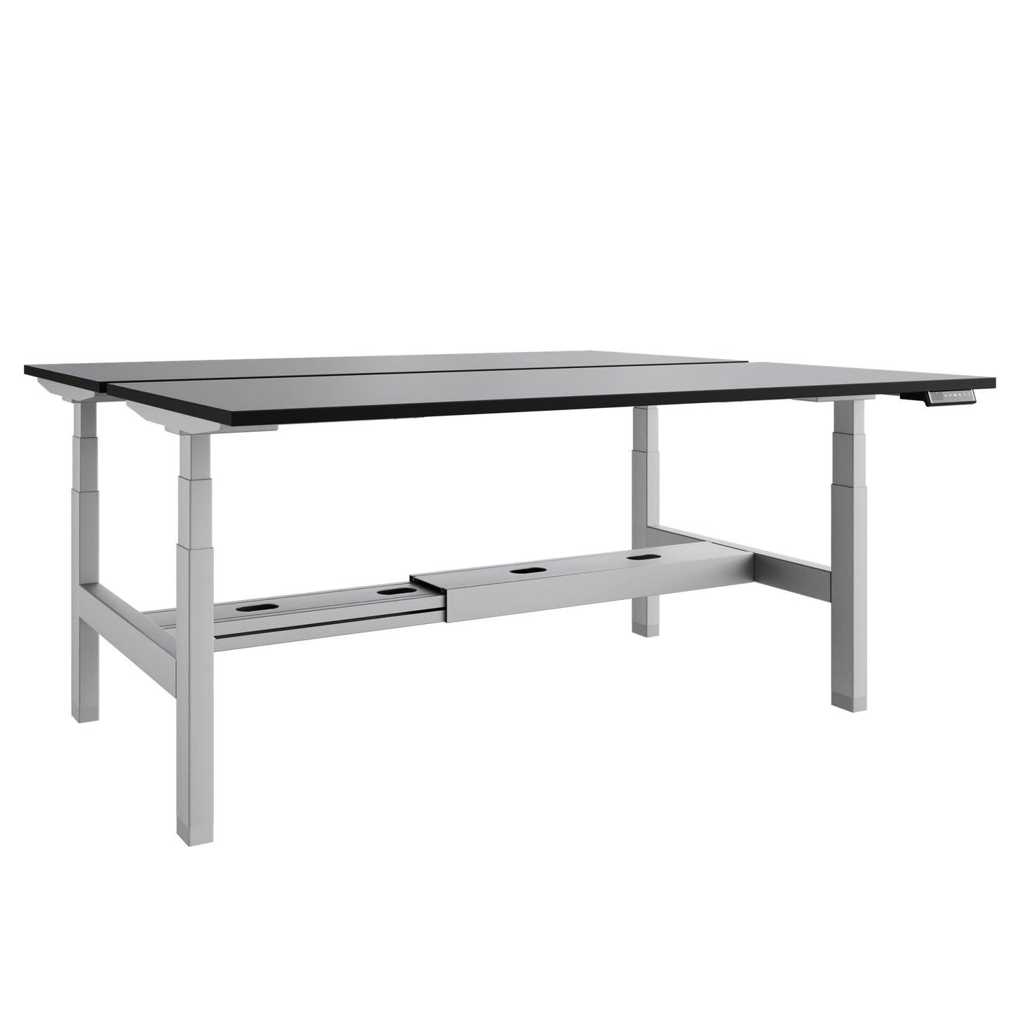 TELDRA Pro Team-Schreibtisch | 1600-1800 mm, elektrisch höhenverstellbar, Linoleum Charcoal