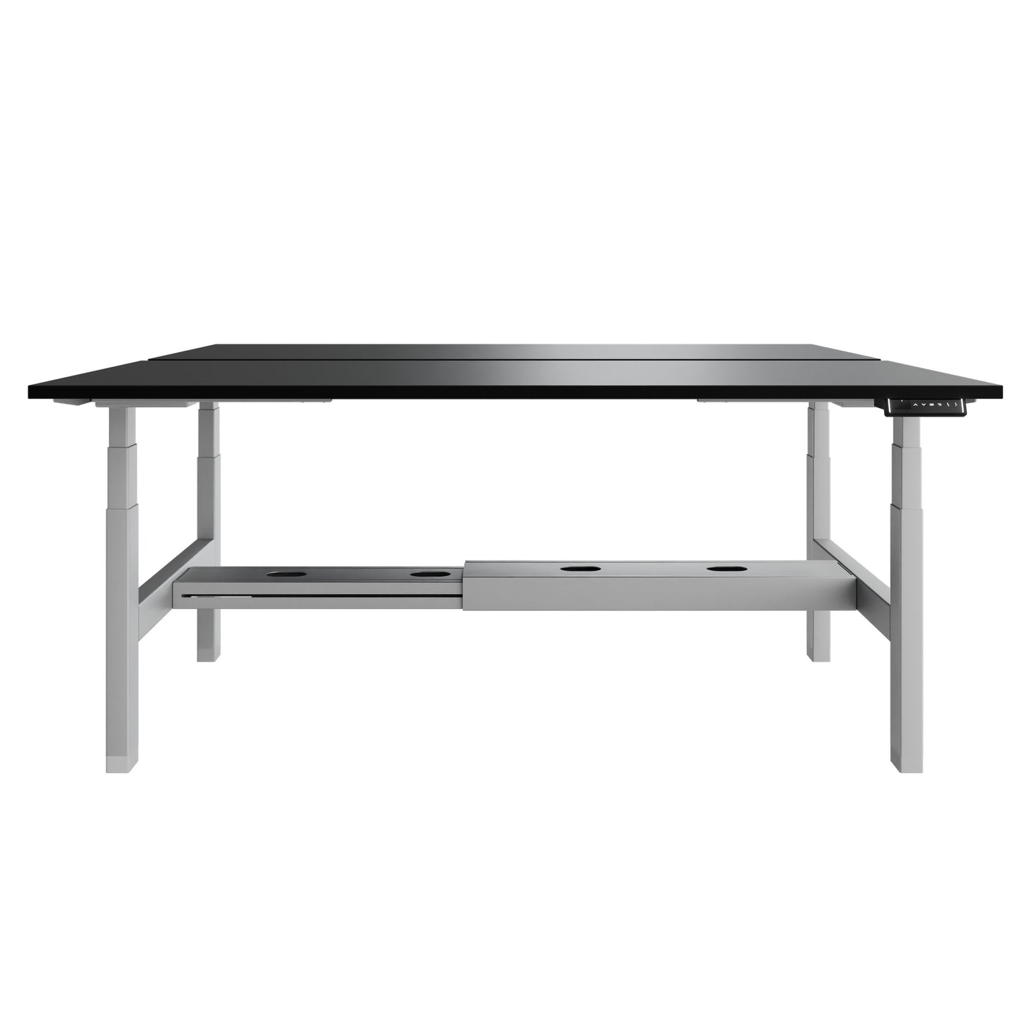 TELDRA Pro Team-Schreibtisch | 1600-1800 mm, elektrisch höhenverstellbar, Linoleum Charcoal