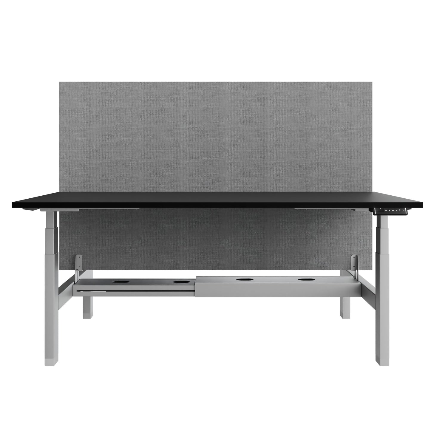 TELDRA Pro Team-Schreibtisch | 1600-1800 mm, elektrisch höhenverstellbar, Linoleum Charcoal
