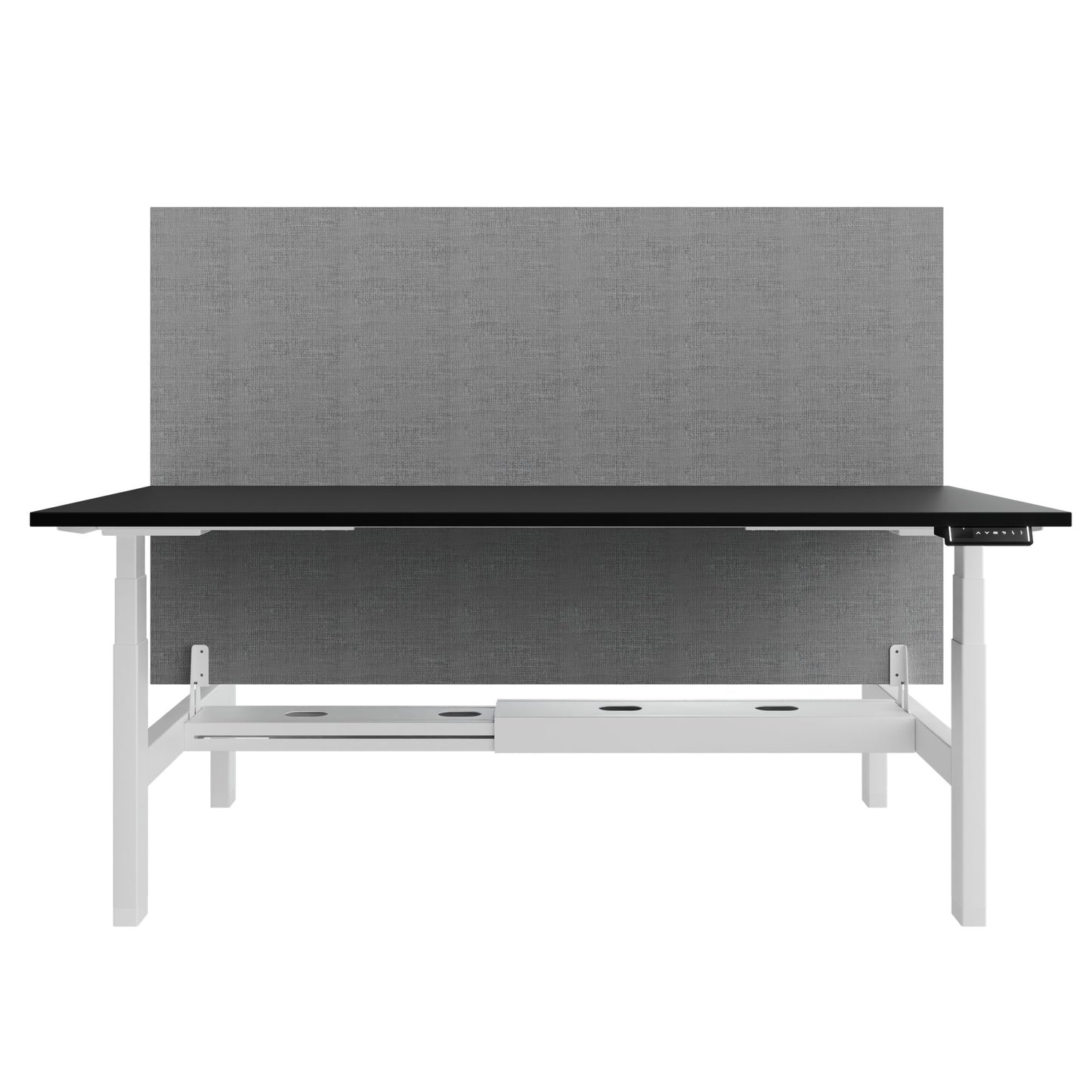 TELDRA Pro Team-Schreibtisch | 1600-1800 mm, elektrisch höhenverstellbar, Linoleum Charcoal