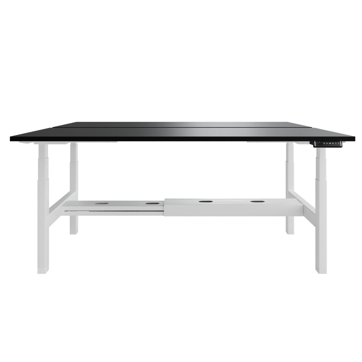 TELDRA Pro Team-Schreibtisch | 1600-1800 mm, elektrisch höhenverstellbar, Linoleum Charcoal