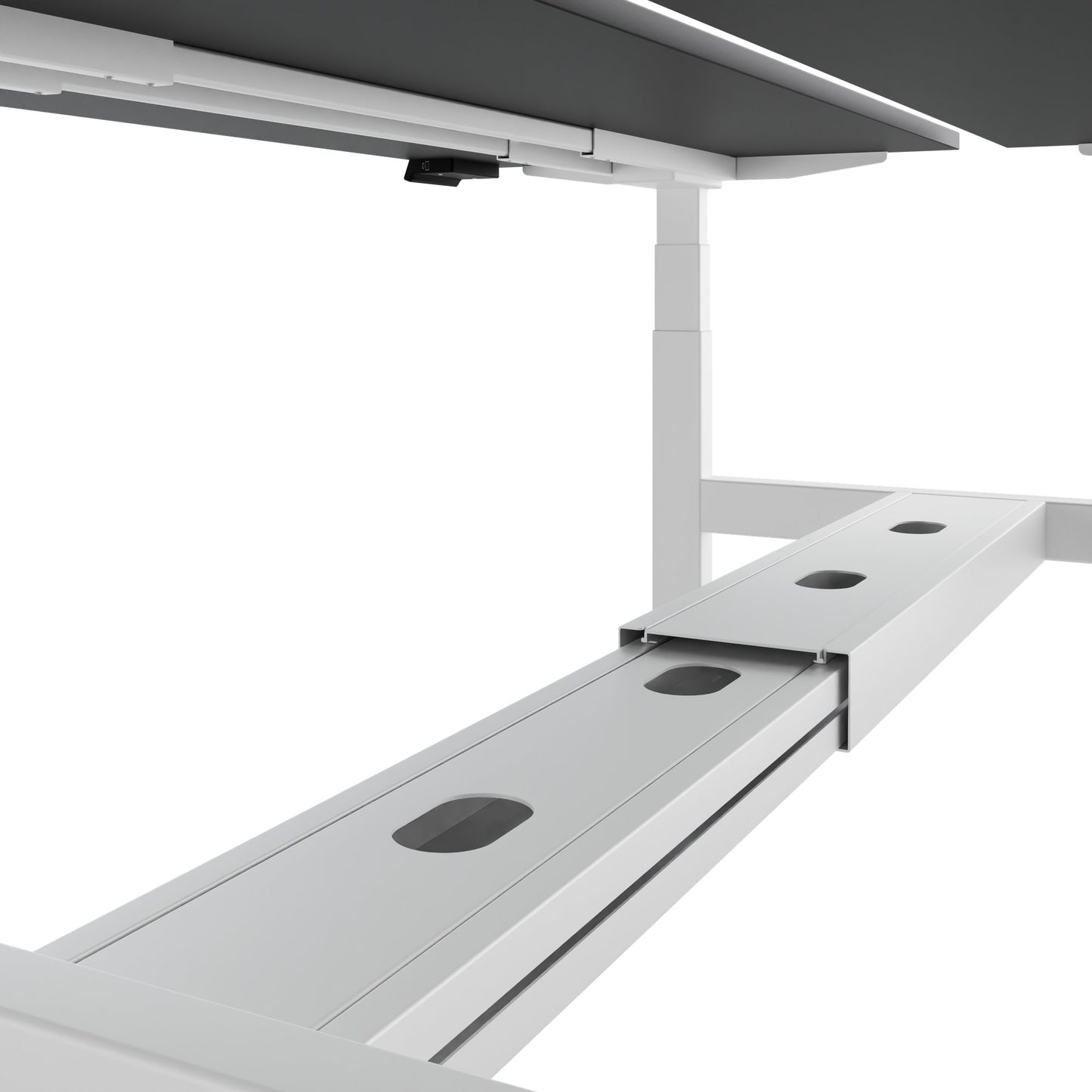 TELDRA Pro Team-Schreibtisch | 1600-1800 mm, elektrisch höhenverstellbar, Linoleum Charcoal