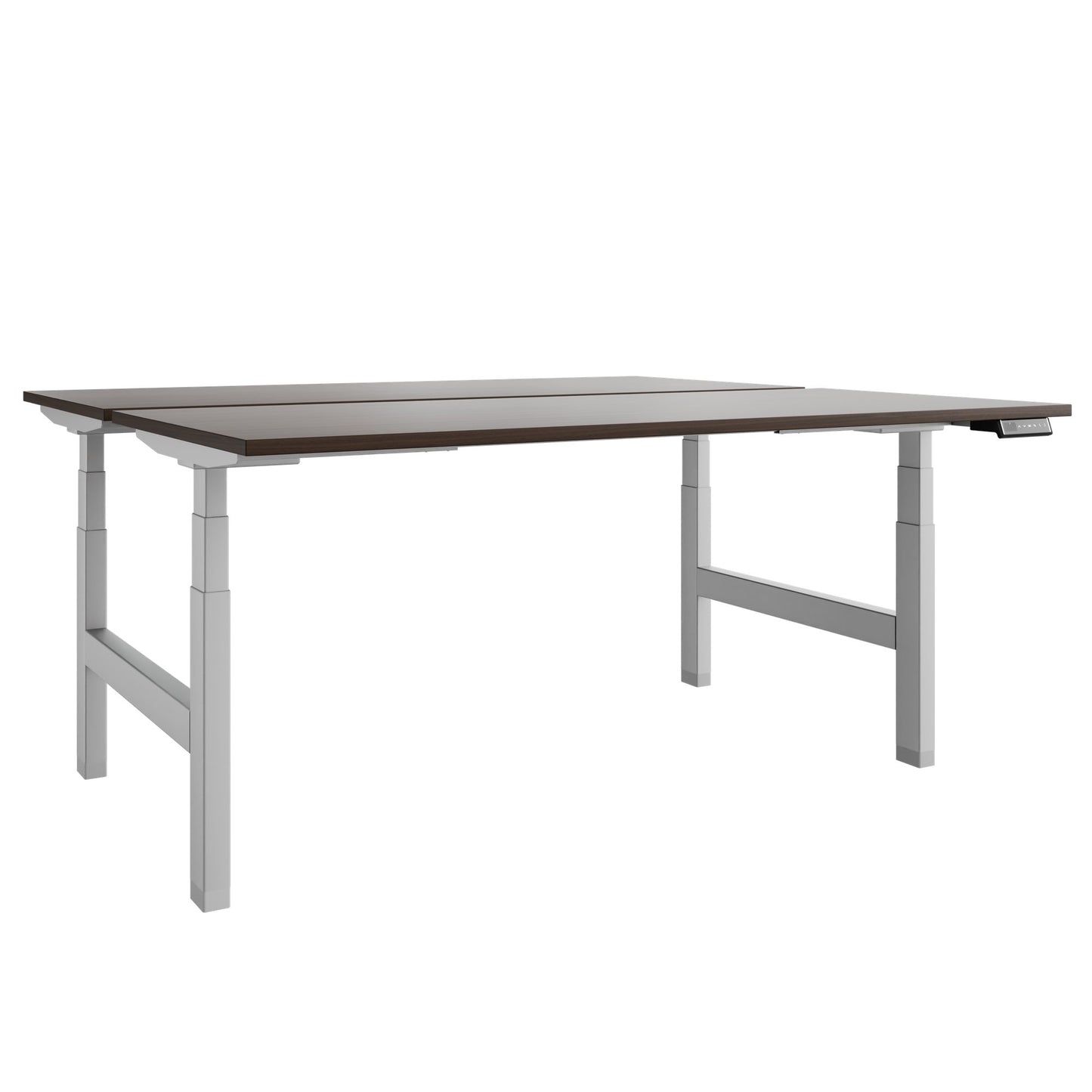 TELDRA Pro Team-Schreibtisch | 1600-1800 mm, elektrisch höhenverstellbar, Nussbaum