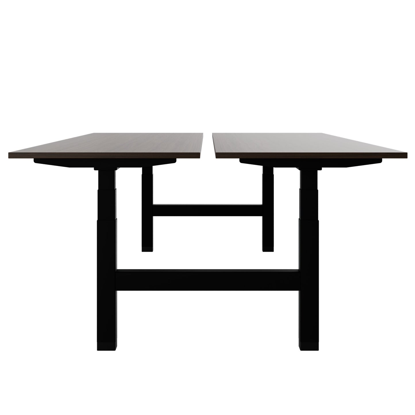 TELDRA Pro Team-Schreibtisch | 1600-1800 mm, elektrisch höhenverstellbar, Nussbaum