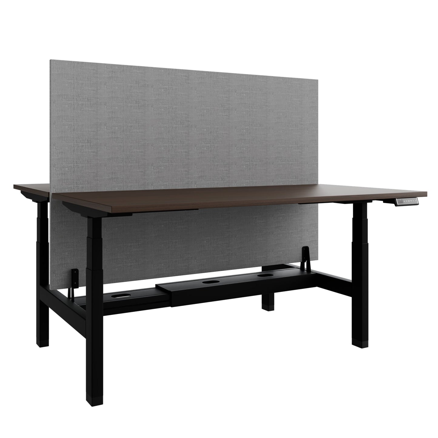 TELDRA Pro Team-Schreibtisch | 1600-1800 mm, elektrisch höhenverstellbar, Nussbaum