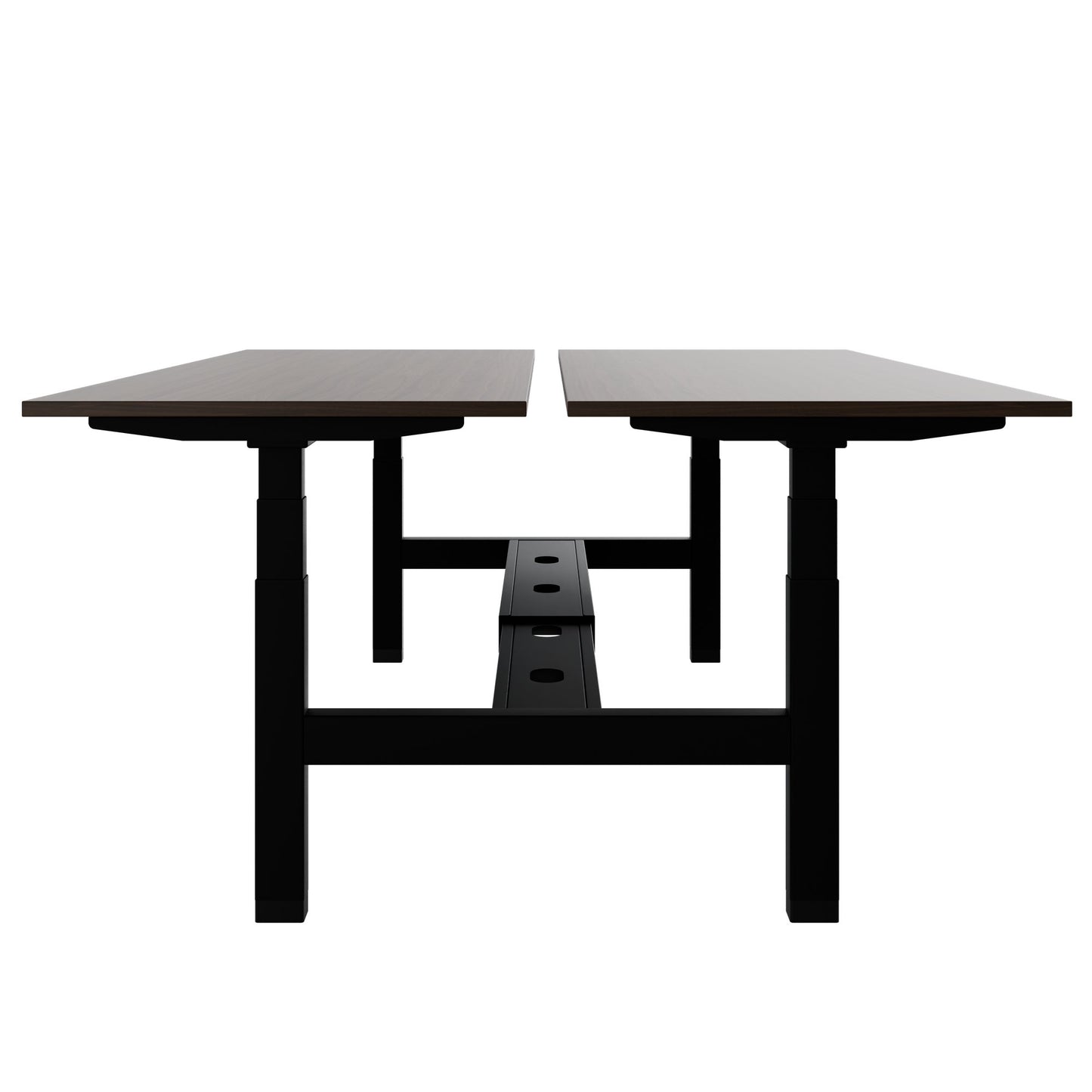 TELDRA Pro Team-Schreibtisch | 1600-1800 mm, elektrisch höhenverstellbar, Nussbaum