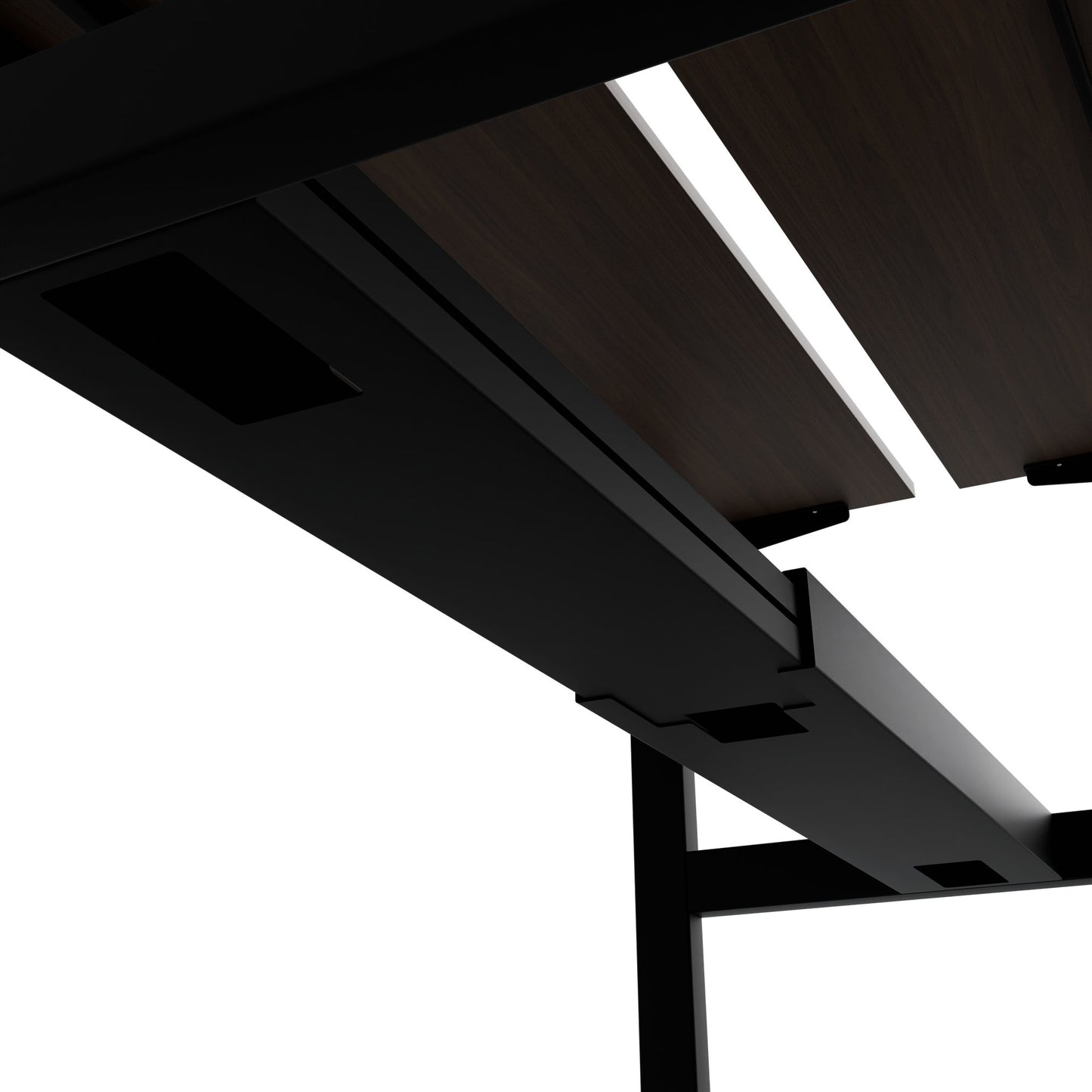 TELDRA Pro Team-Schreibtisch | 1600-1800 mm, elektrisch höhenverstellbar, Nussbaum