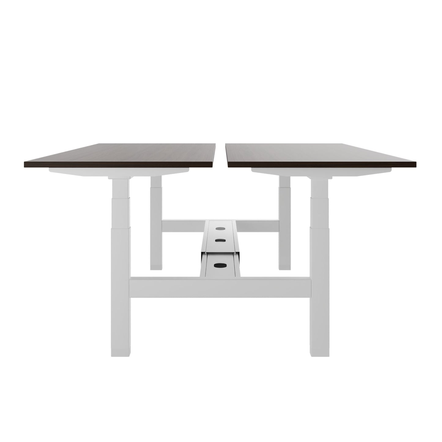 TELDRA Pro Team-Schreibtisch | 1600-1800 mm, elektrisch höhenverstellbar, Nussbaum