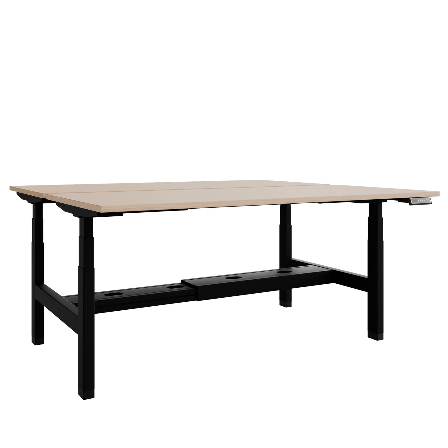 TELDRA Pro Team-Schreibtisch | 1600-1800 mm, elektrisch höhenverstellbar, Echtholz-Furnier Eiche