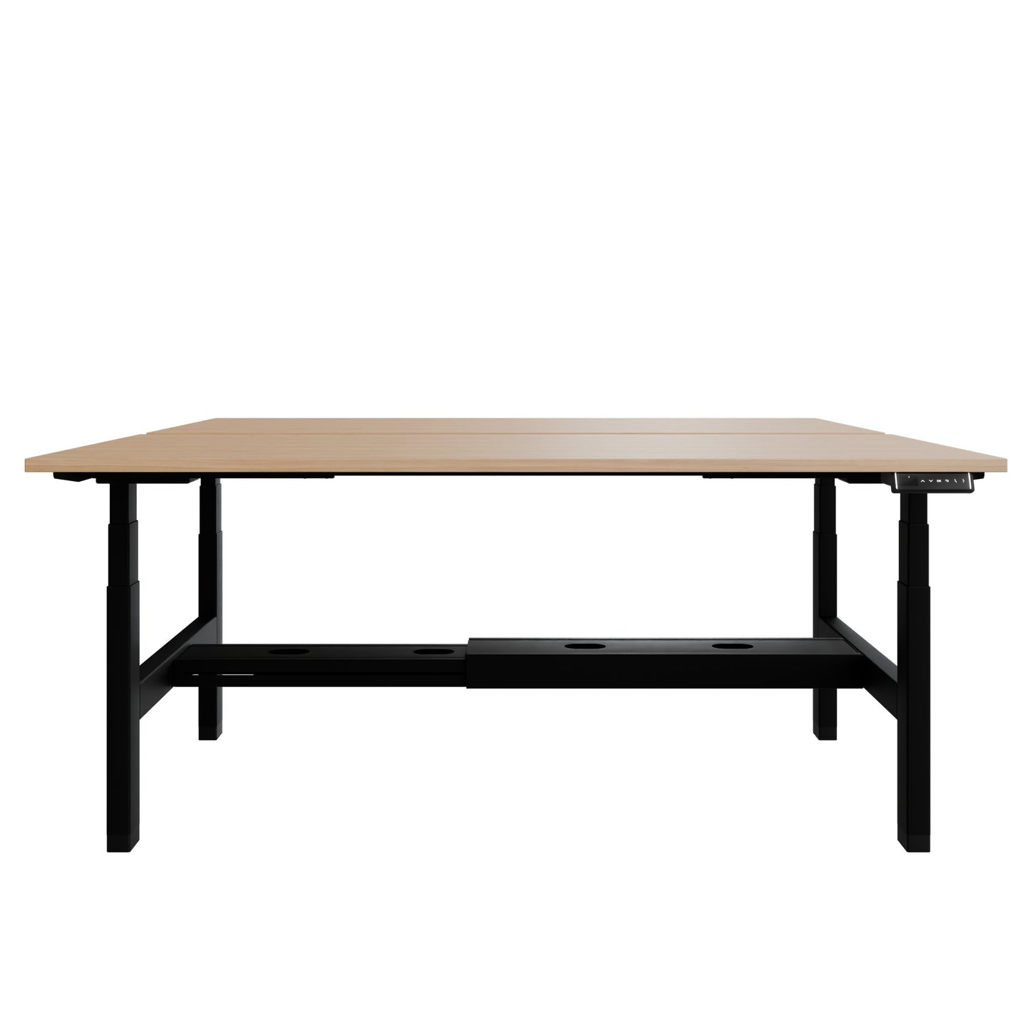 TELDRA Pro Team-Schreibtisch | 1600-1800 mm, elektrisch höhenverstellbar, Echtholz-Furnier Eiche