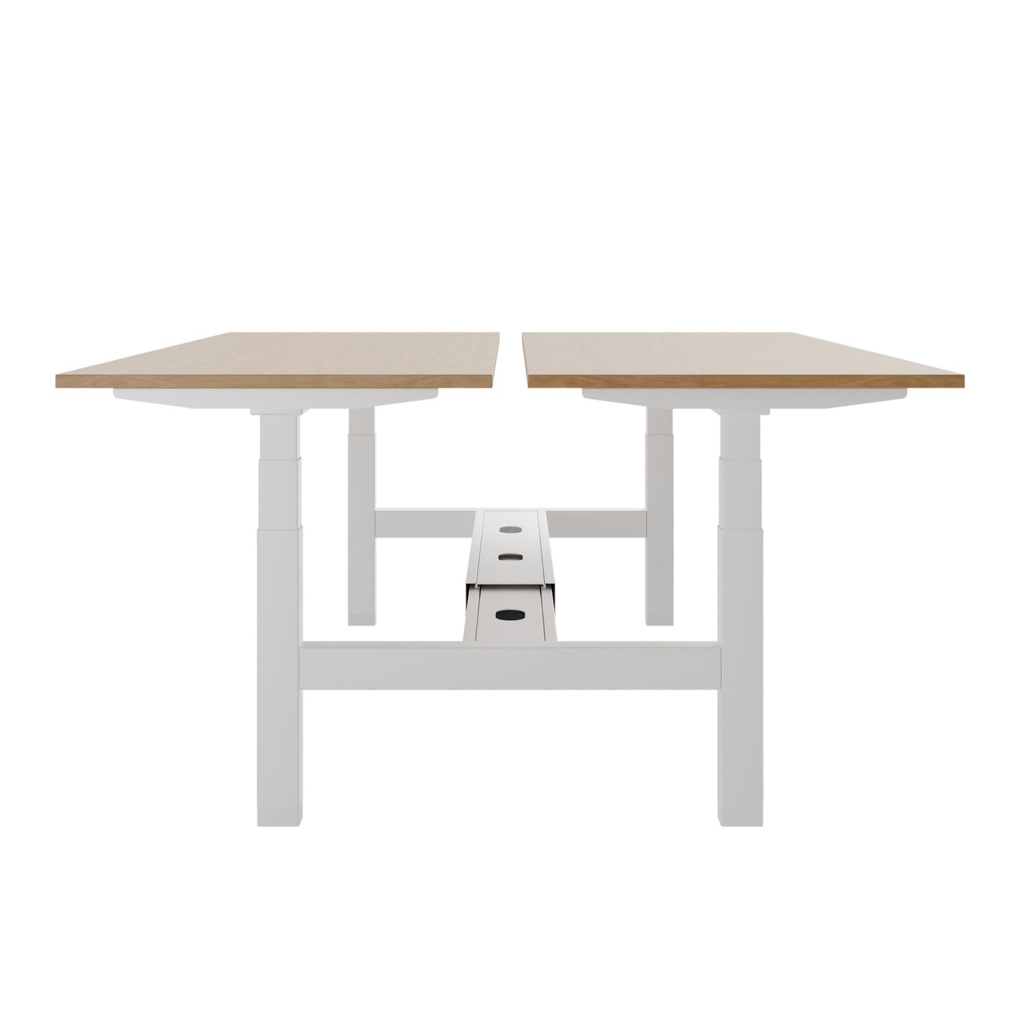 TELDRA Pro Team-Schreibtisch | 1600-1800 mm, elektrisch höhenverstellbar, Echtholz-Furnier Eiche