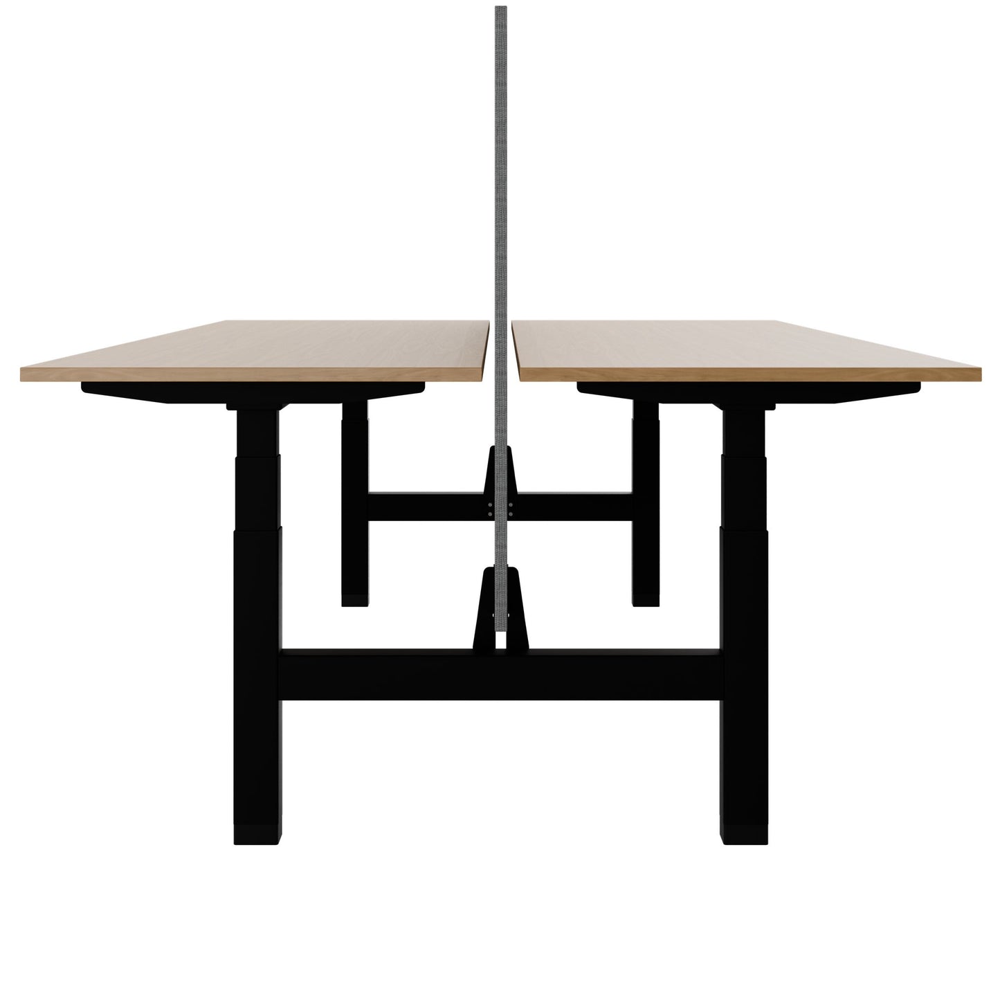 TELDRA Pro Team-Schreibtisch | 1600-1800 mm, elektrisch höhenverstellbar, Echtholz-Furnier Eiche