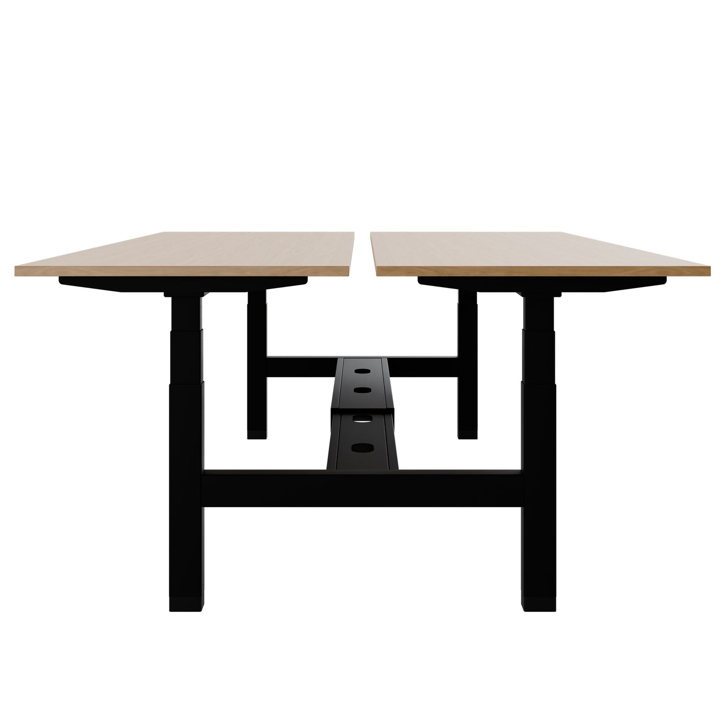 TELDRA Pro Team-Schreibtisch | 1600-1800 mm, elektrisch höhenverstellbar, Echtholz-Furnier Eiche