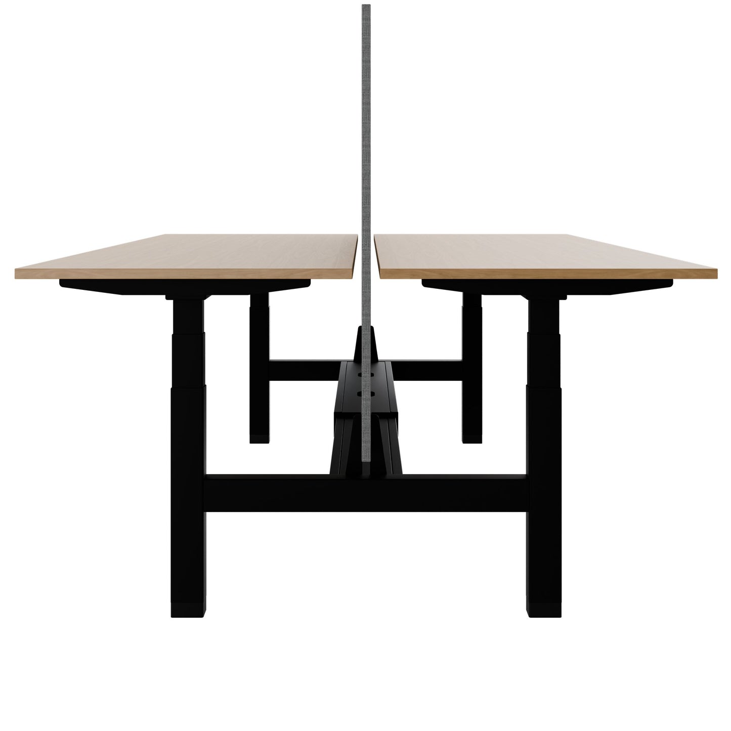 TELDRA Pro Team-Schreibtisch | 1600-1800 mm, elektrisch höhenverstellbar, Echtholz-Furnier Eiche