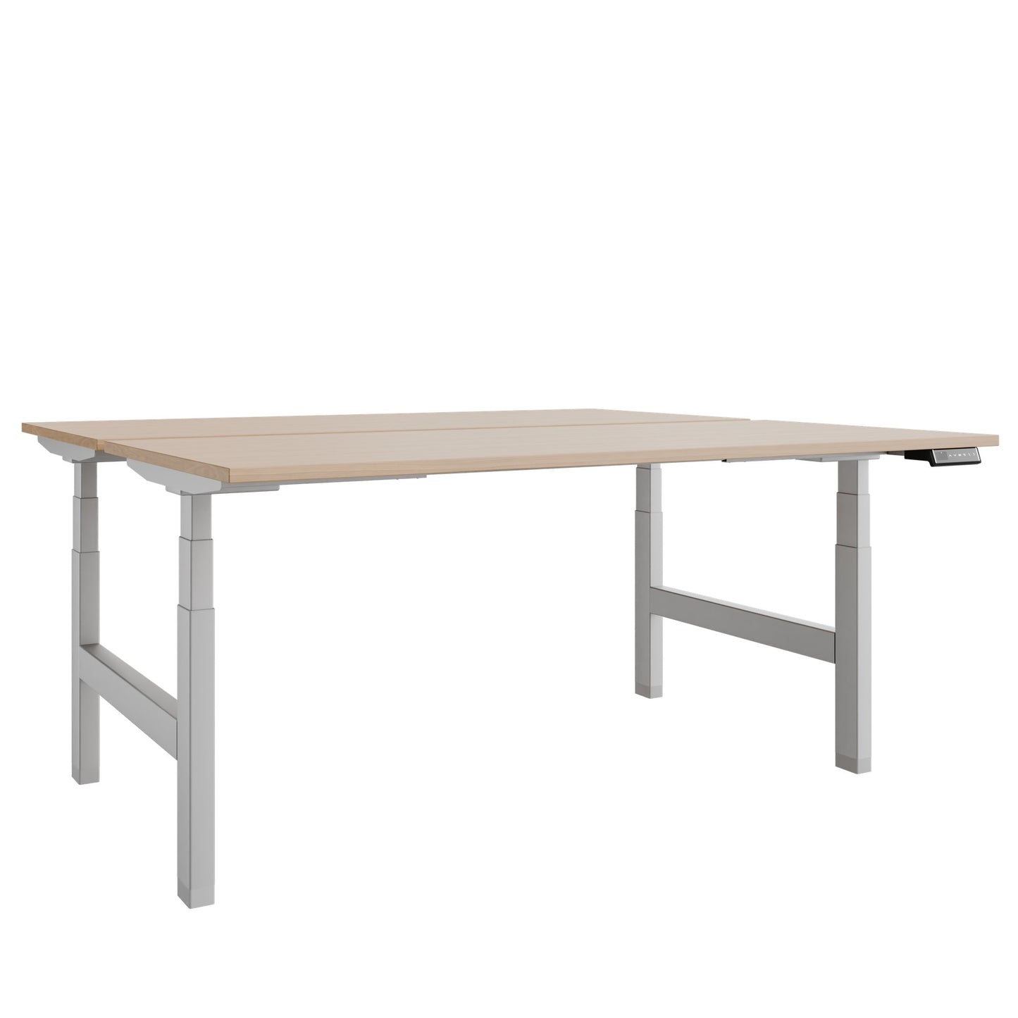 TELDRA Pro Team-Schreibtisch | 1600-1800 mm, elektrisch höhenverstellbar, Echtholz-Furnier Eiche