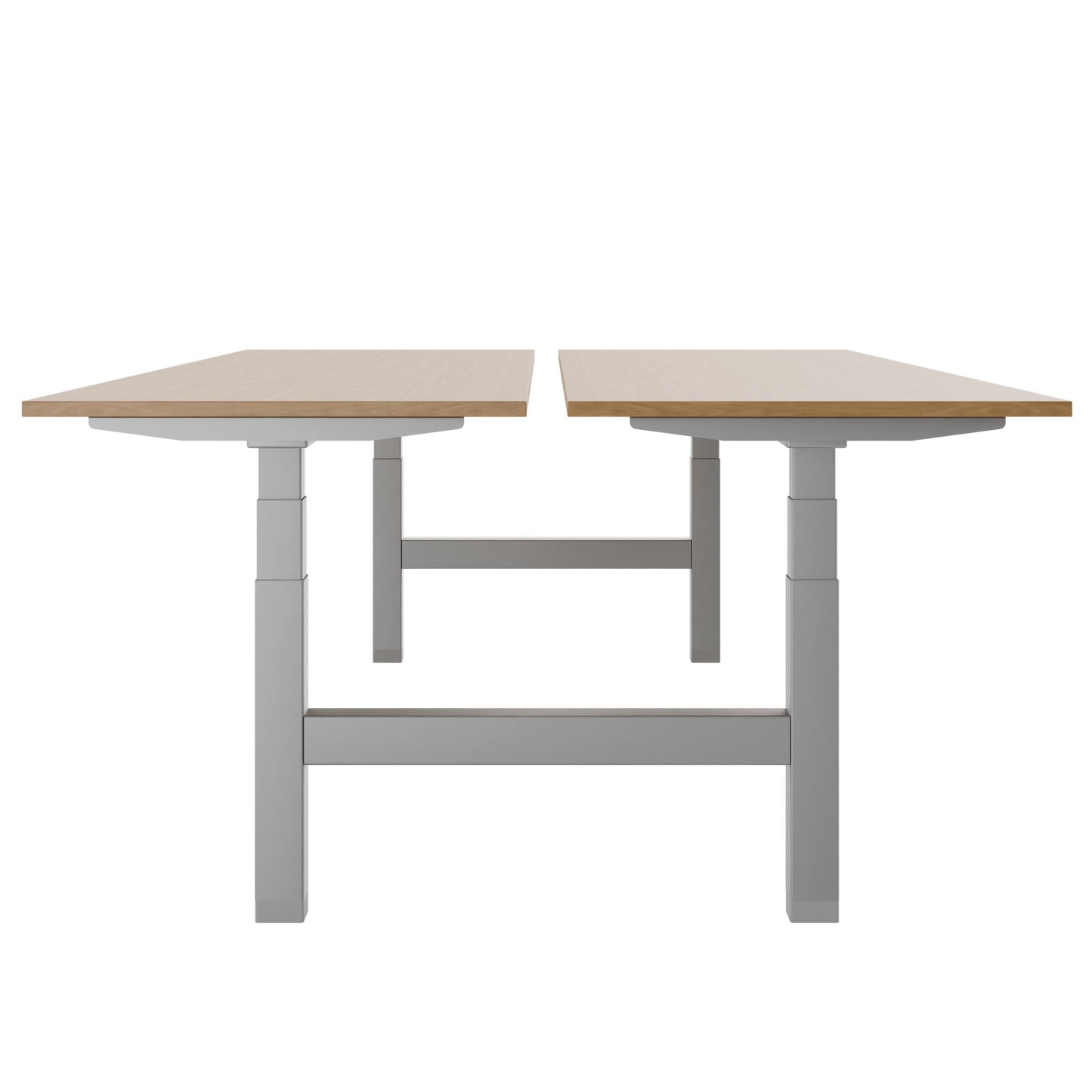 TELDRA Pro Team-Schreibtisch | 1600-1800 mm, elektrisch höhenverstellbar, Echtholz-Furnier Eiche