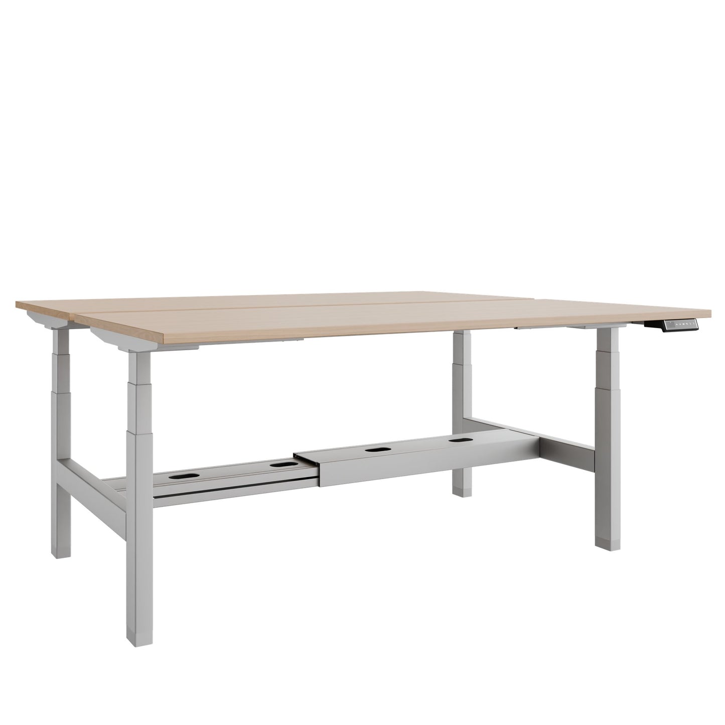 TELDRA Pro Team-Schreibtisch | 1600-1800 mm, elektrisch höhenverstellbar, Echtholz-Furnier Eiche