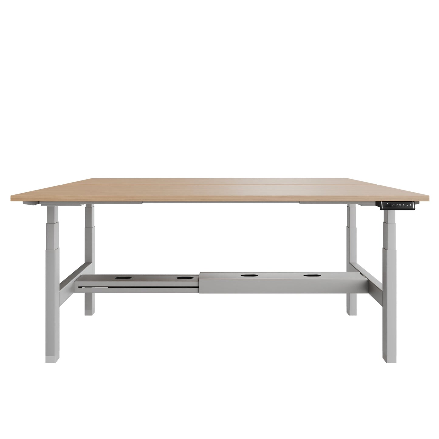 TELDRA Pro Team-Schreibtisch | 1600-1800 mm, elektrisch höhenverstellbar, Echtholz-Furnier Eiche