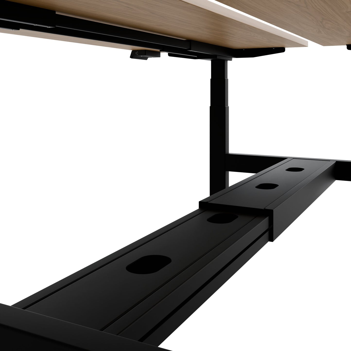 TELDRA Pro Team-Schreibtisch | 1600-1800 mm, elektrisch höhenverstellbar, Echtholz-Furnier Eiche