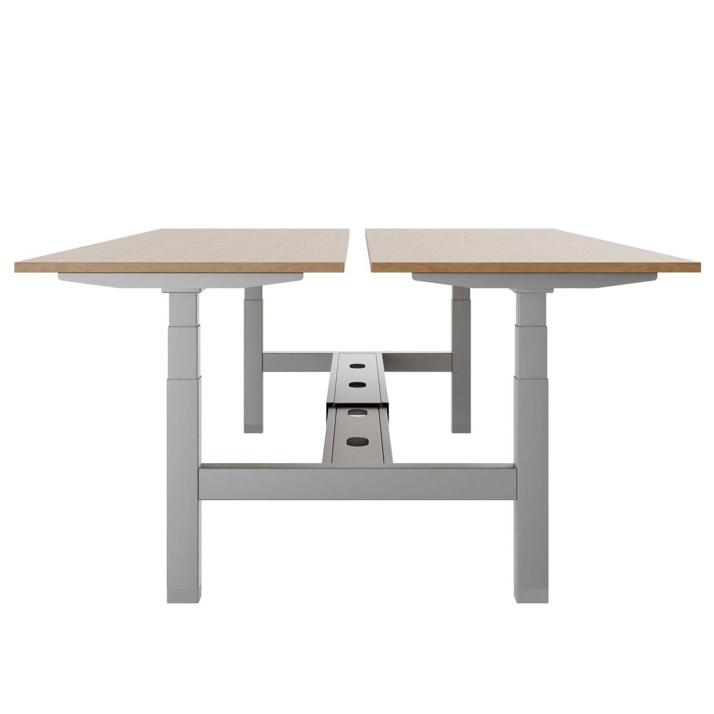 TELDRA Pro Team-Schreibtisch | 1600-1800 mm, elektrisch höhenverstellbar, Echtholz-Furnier Eiche