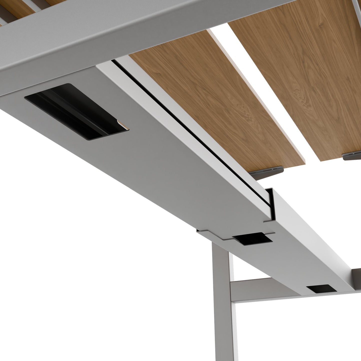 TELDRA Pro Team-Schreibtisch | 1600-1800 mm, elektrisch höhenverstellbar, Echtholz-Furnier Eiche