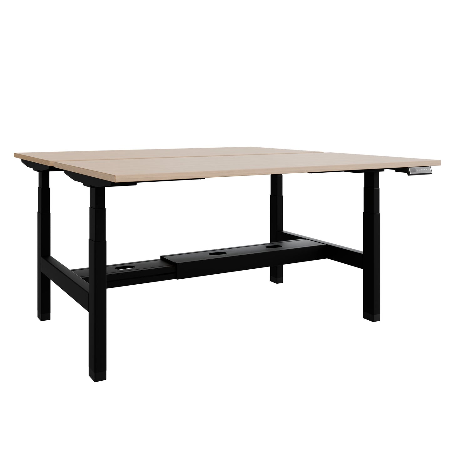 TELDRA Pro Team-Schreibtisch | 1600-1800 mm, elektrisch höhenverstellbar, Echtholz-Furnier Eiche