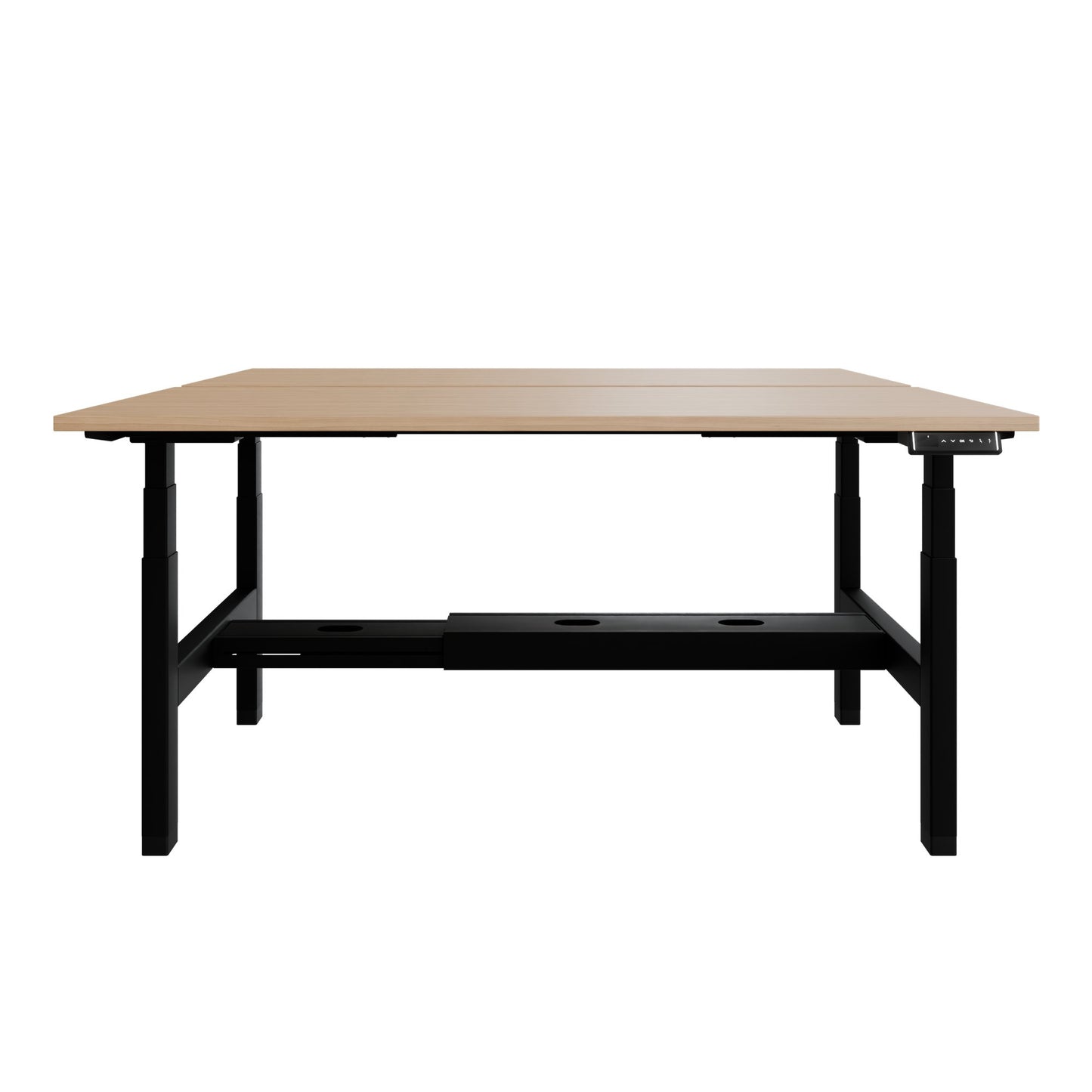 TELDRA Pro Team-Schreibtisch | 1600-1800 mm, elektrisch höhenverstellbar, Echtholz-Furnier Eiche