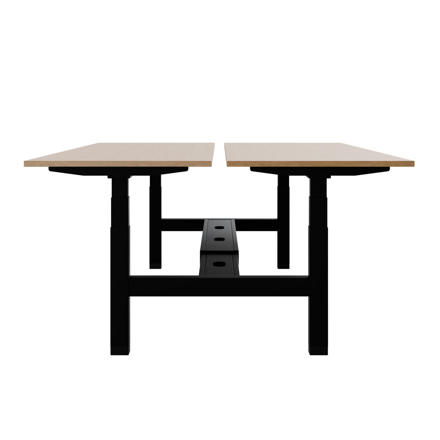 TELDRA Pro Team-Schreibtisch | 1600-1800 mm, elektrisch höhenverstellbar, Echtholz-Furnier Eiche