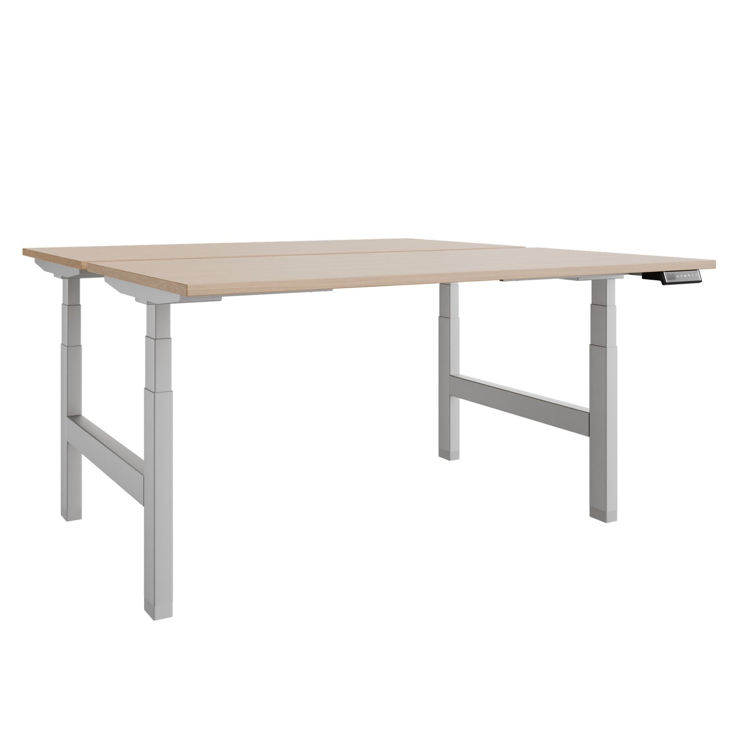 TELDRA Pro Team-Schreibtisch | 1600-1800 mm, elektrisch höhenverstellbar, Echtholz-Furnier Eiche