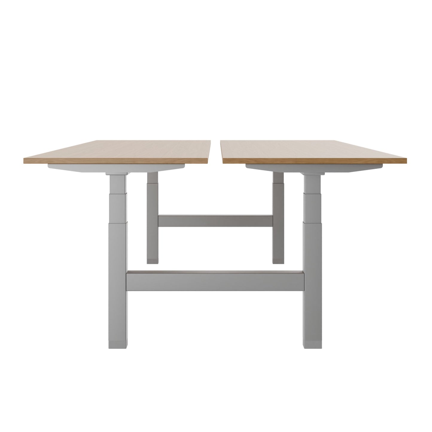 TELDRA Pro Team-Schreibtisch | 1600-1800 mm, elektrisch höhenverstellbar, Echtholz-Furnier Eiche