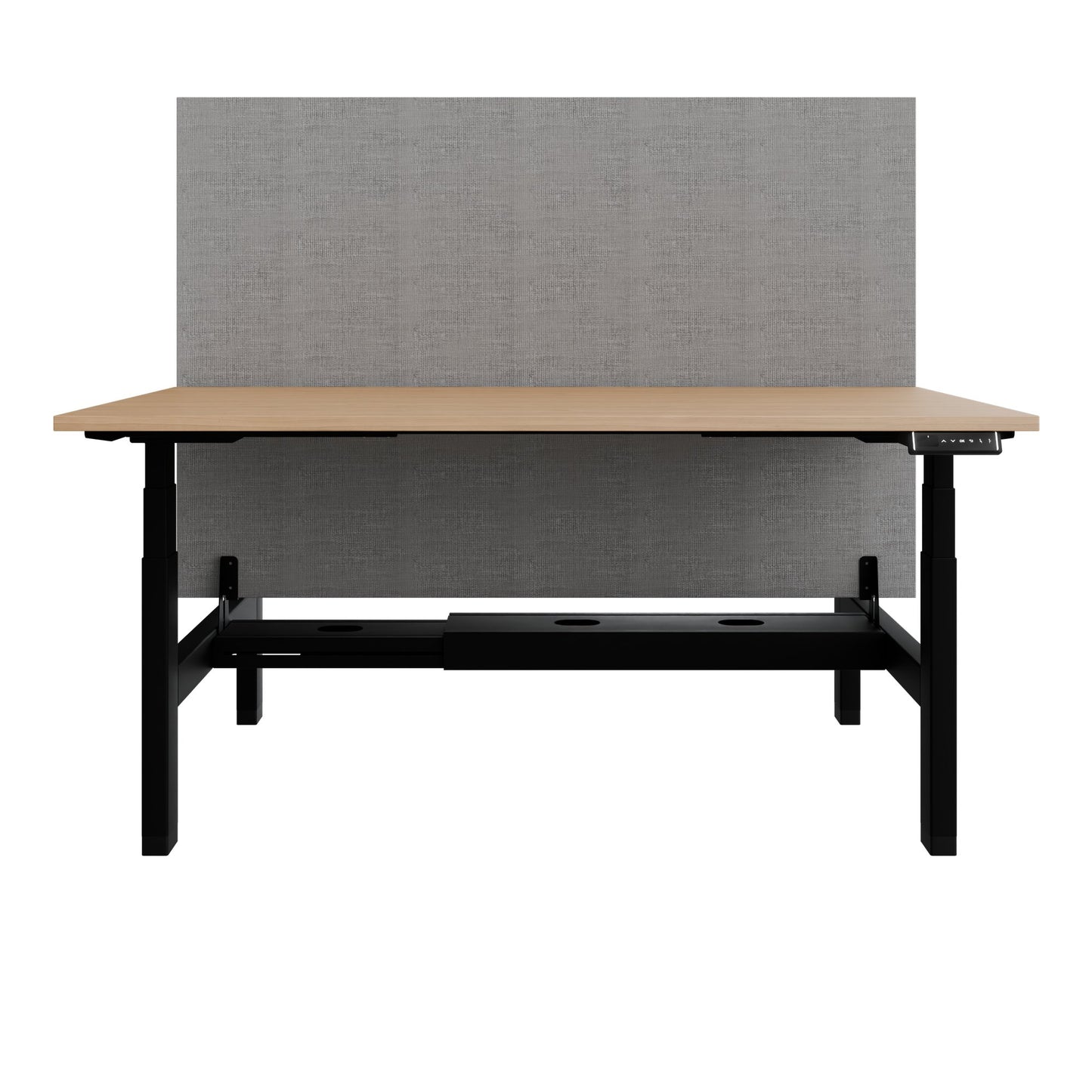 TELDRA Pro Team-Schreibtisch | 1600-1800 mm, elektrisch höhenverstellbar, Echtholz-Furnier Eiche
