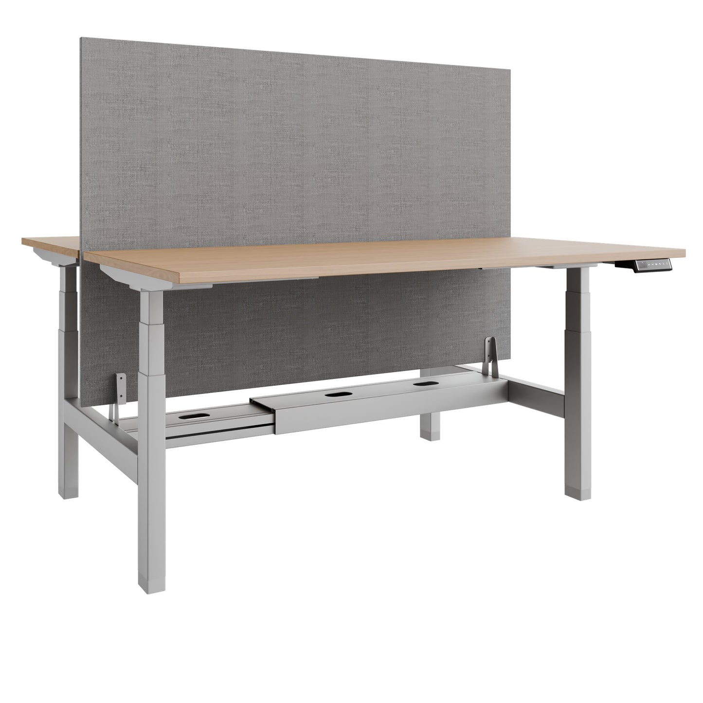 TELDRA Pro Team-Schreibtisch | 1600-1800 mm, elektrisch höhenverstellbar, Echtholz-Furnier Eiche