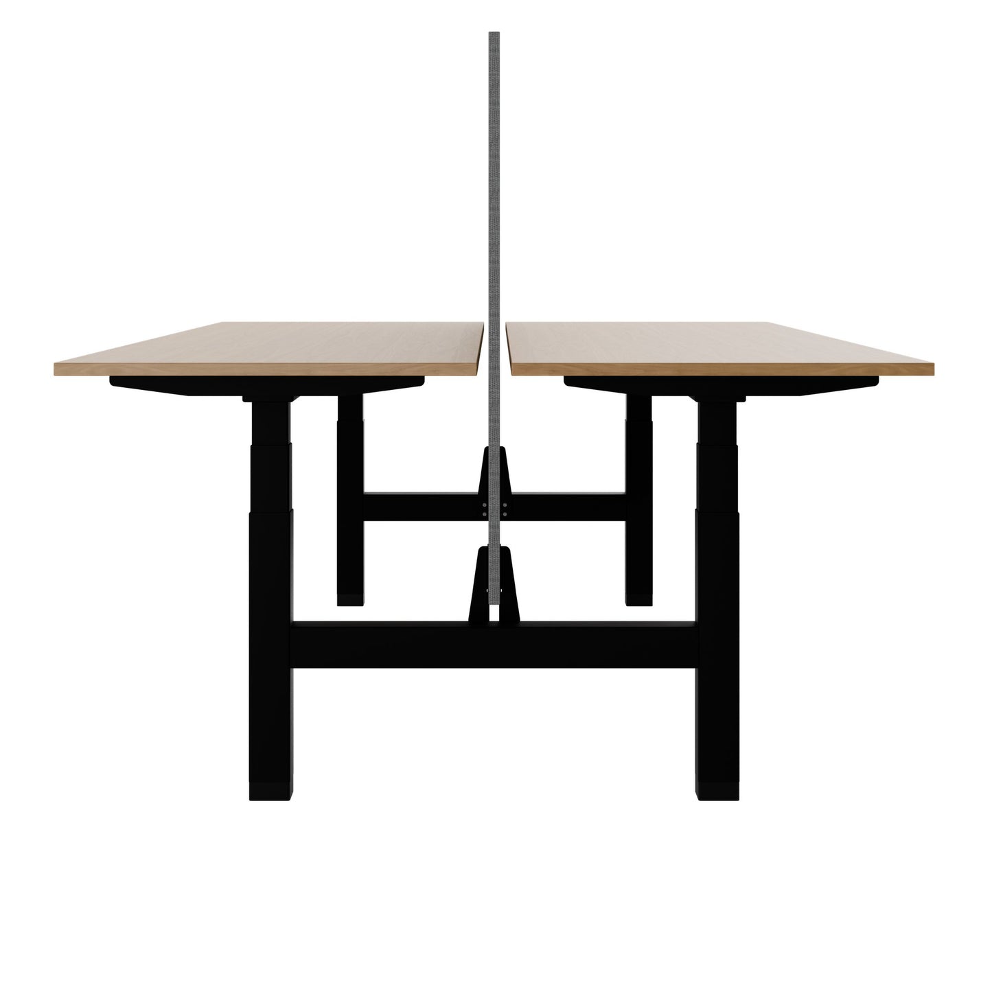 TELDRA Pro Team-Schreibtisch | 1600-1800 mm, elektrisch höhenverstellbar, Echtholz-Furnier Eiche