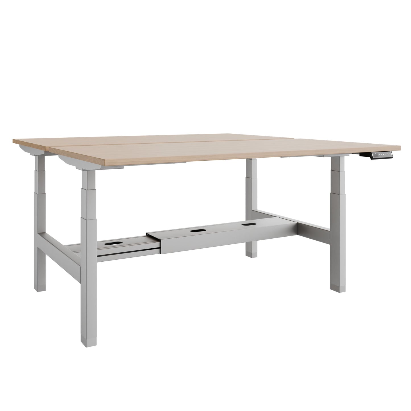 TELDRA Pro Team-Schreibtisch | 1600-1800 mm, elektrisch höhenverstellbar, Echtholz-Furnier Eiche