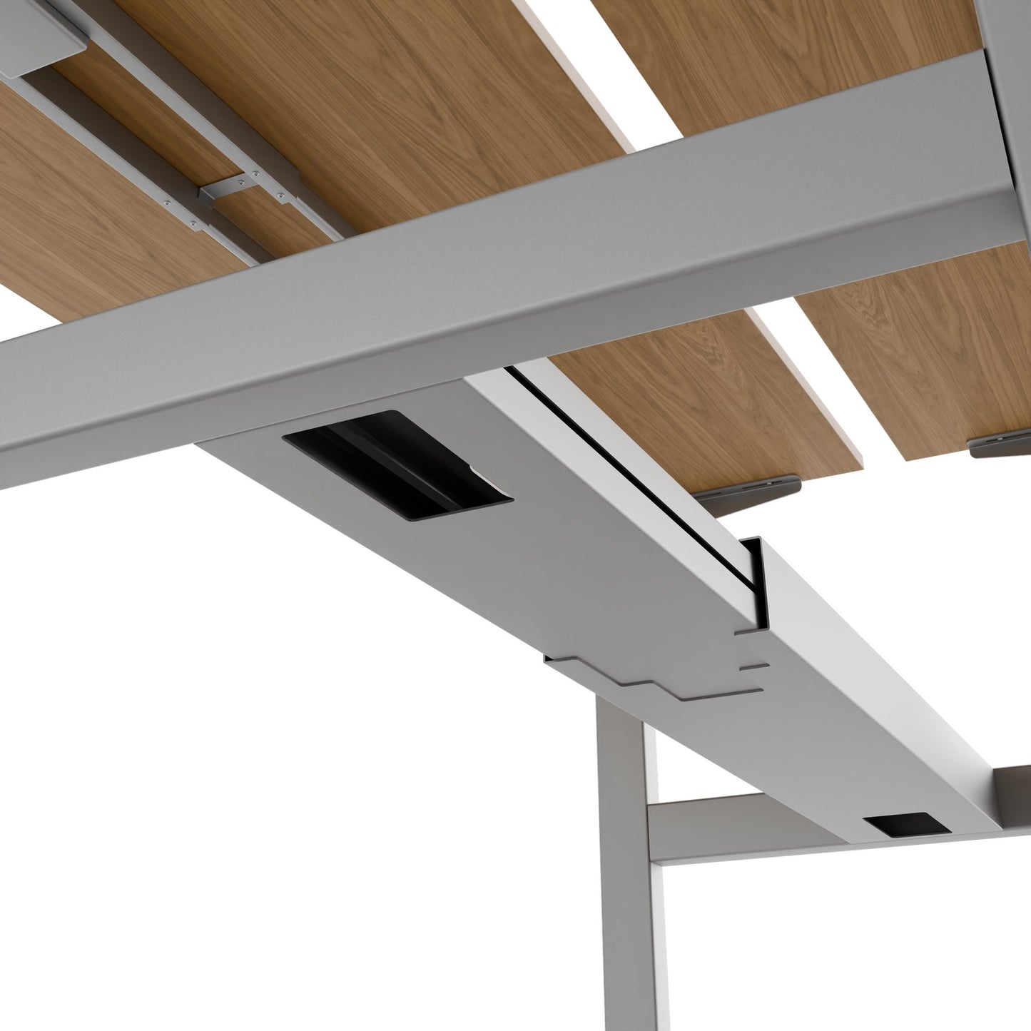 TELDRA Pro Team-Schreibtisch | 1600-1800 mm, elektrisch höhenverstellbar, Echtholz-Furnier Eiche