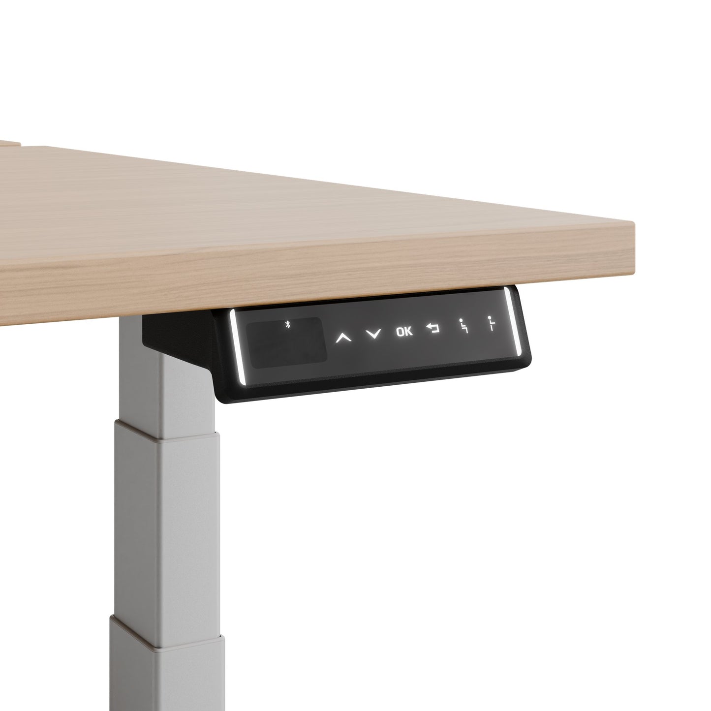 TELDRA Pro Team-Schreibtisch | 1600-1800 mm, elektrisch höhenverstellbar, Echtholz-Furnier Eiche