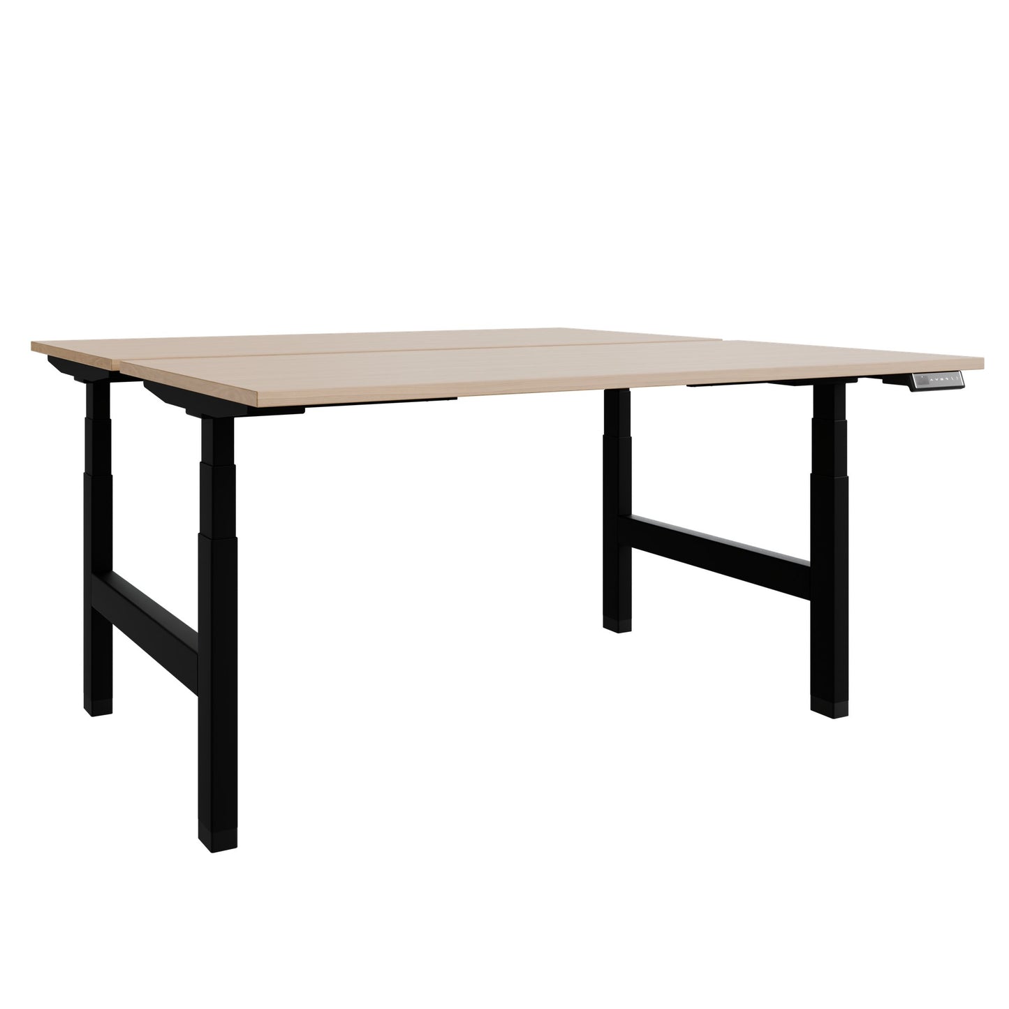 TELDRA Pro Team-Schreibtisch | 1600-1800 mm, elektrisch höhenverstellbar, Echtholz-Furnier Eiche